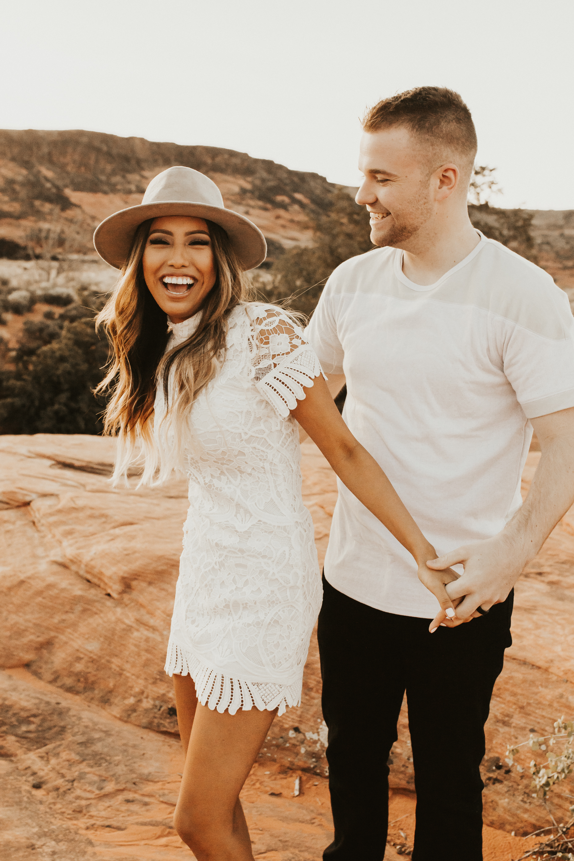 snow canyon state park engagement session