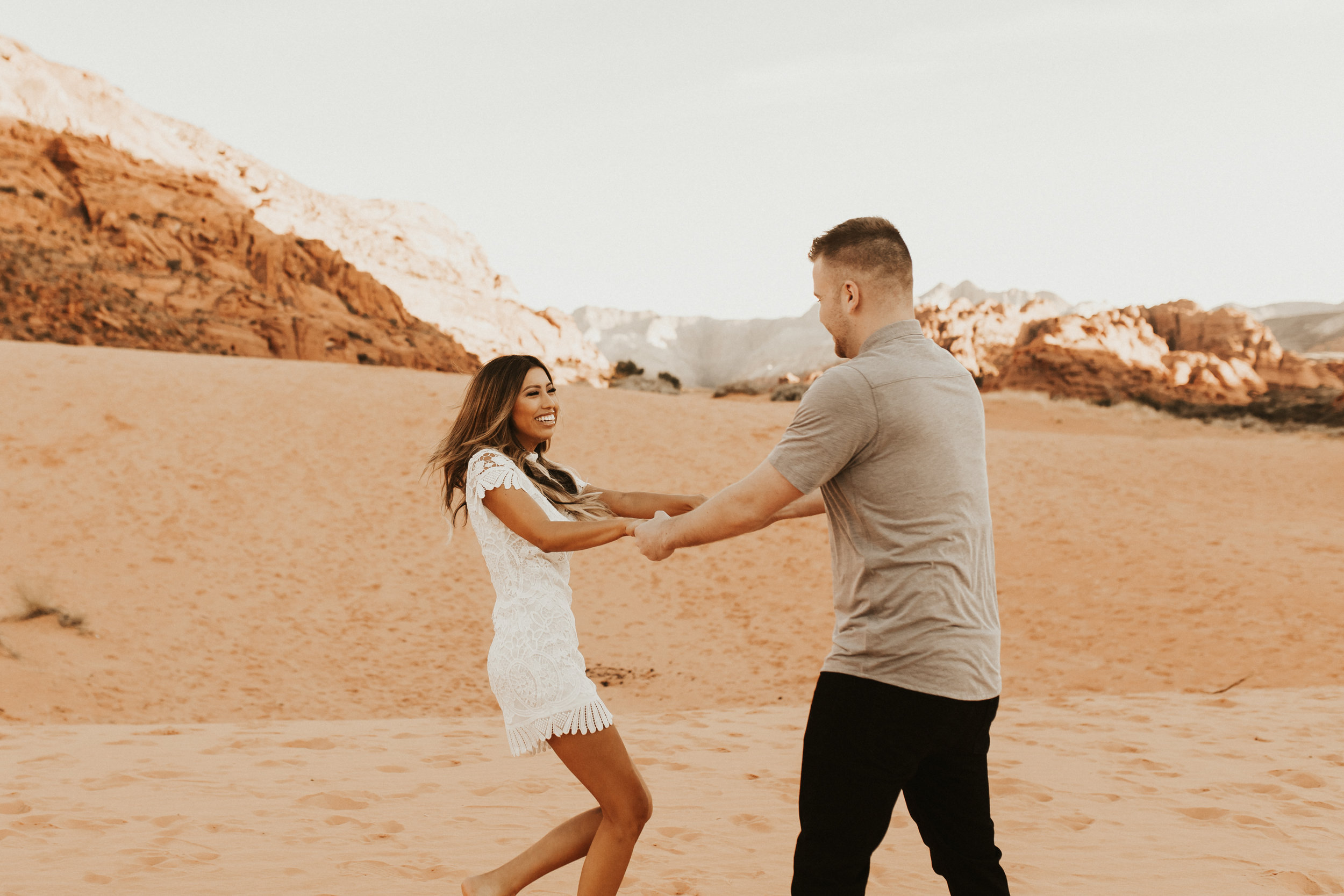 snow canyon state park engagement session