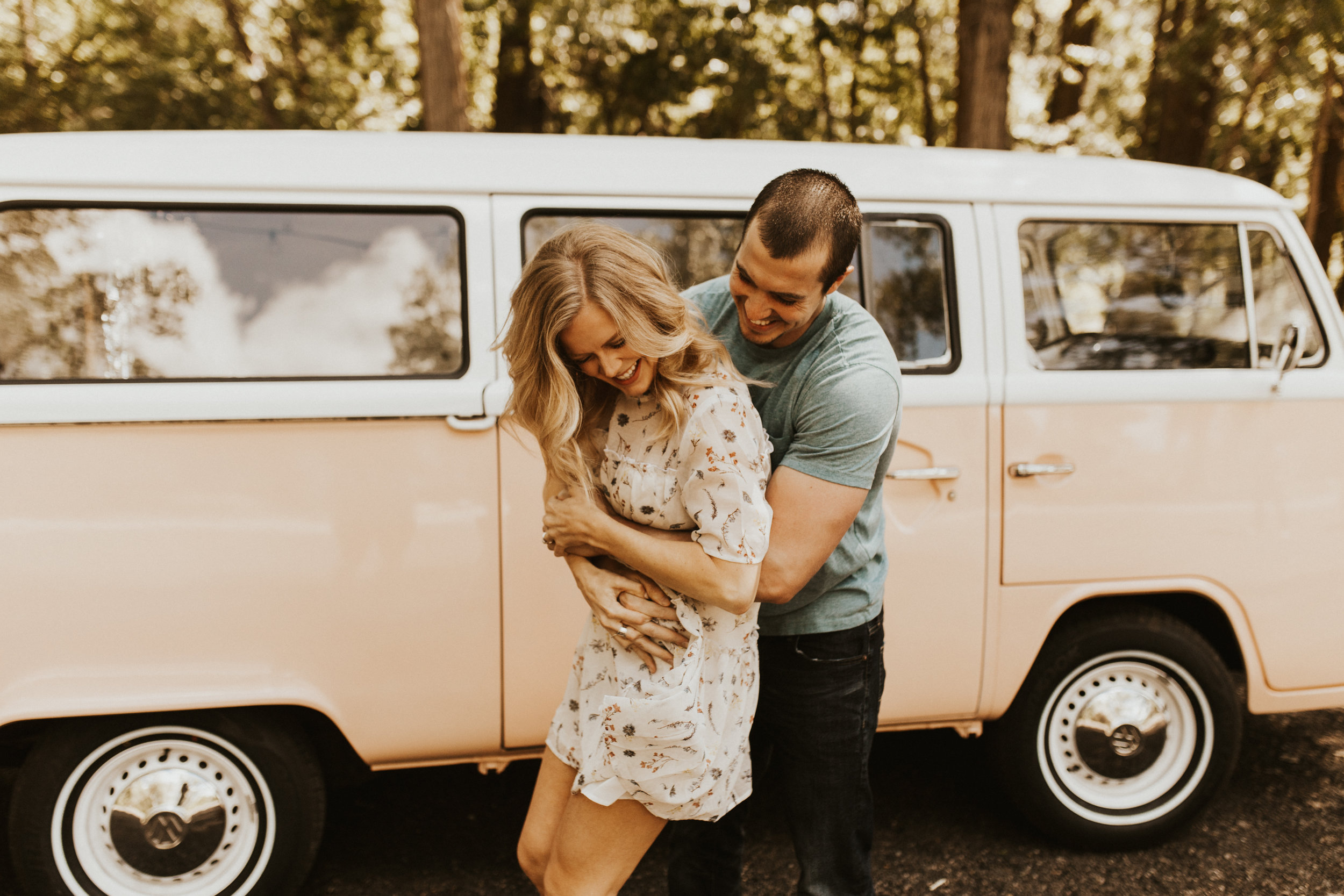 VW bus engagement session