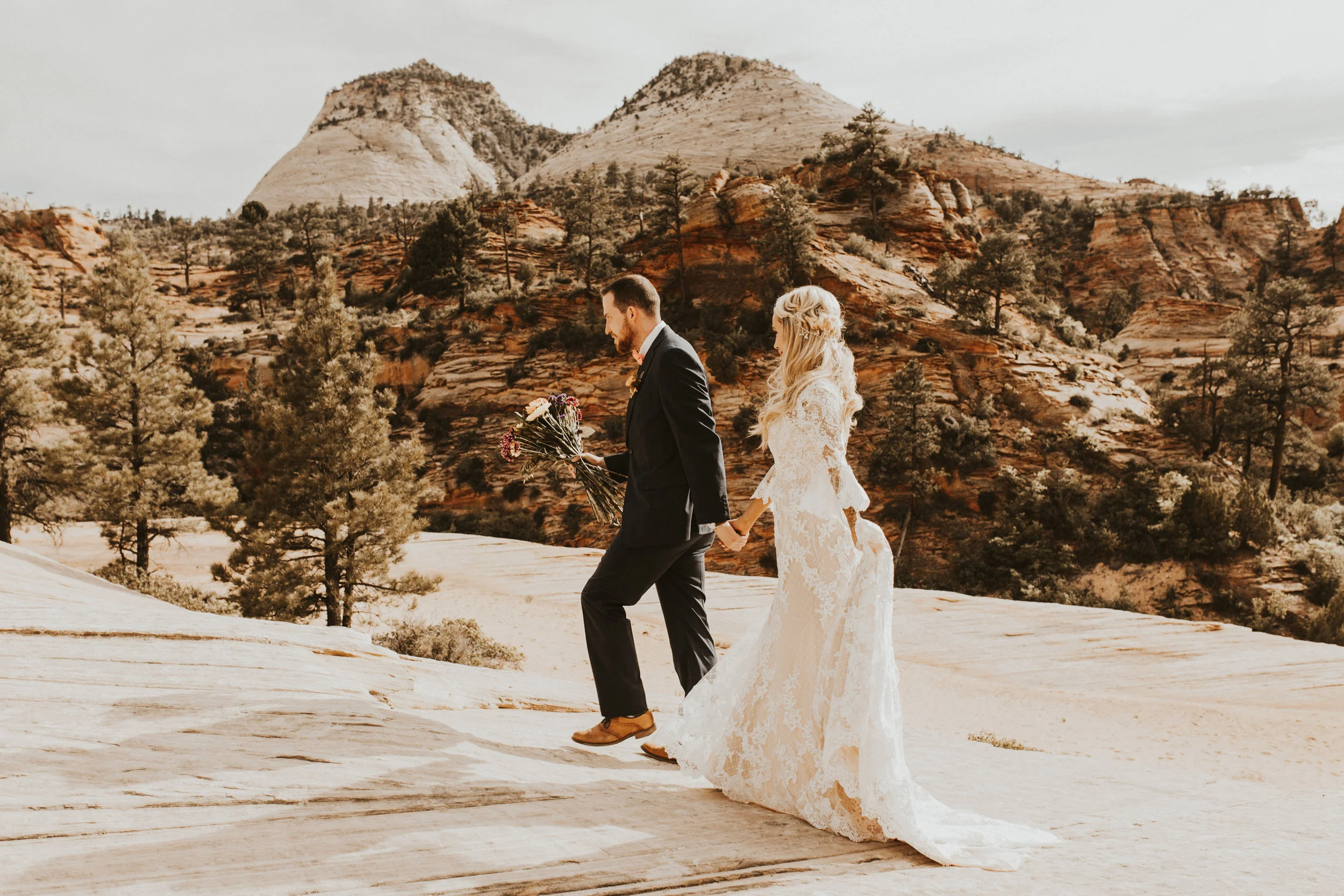 Zions national park bridal session