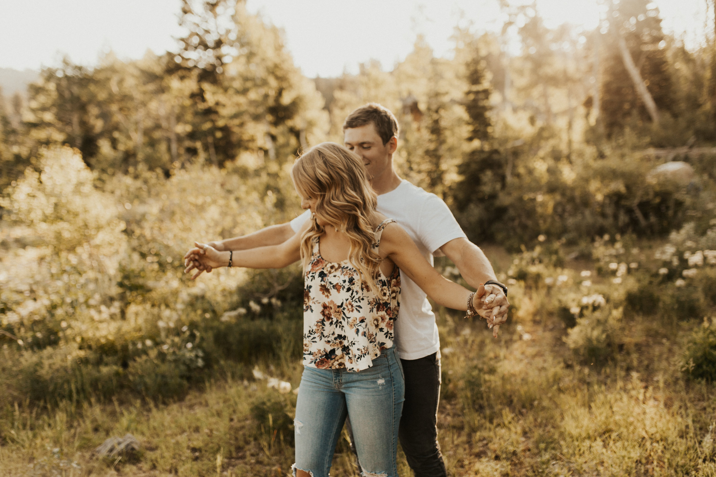 summer mountain engagement session