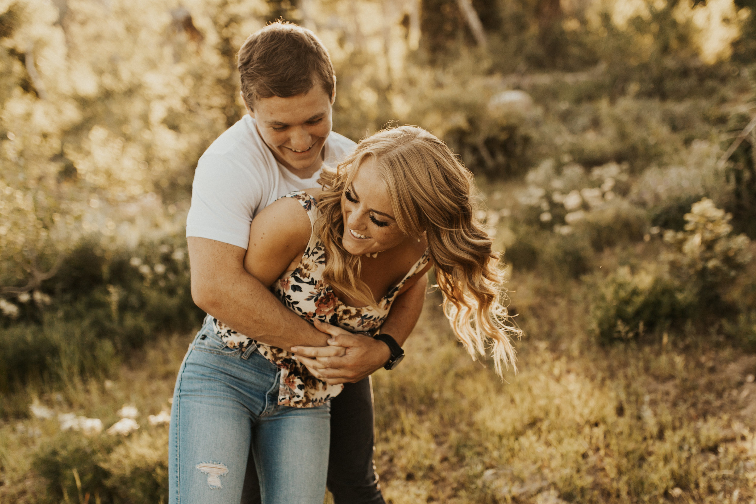 summer mountain engagement session