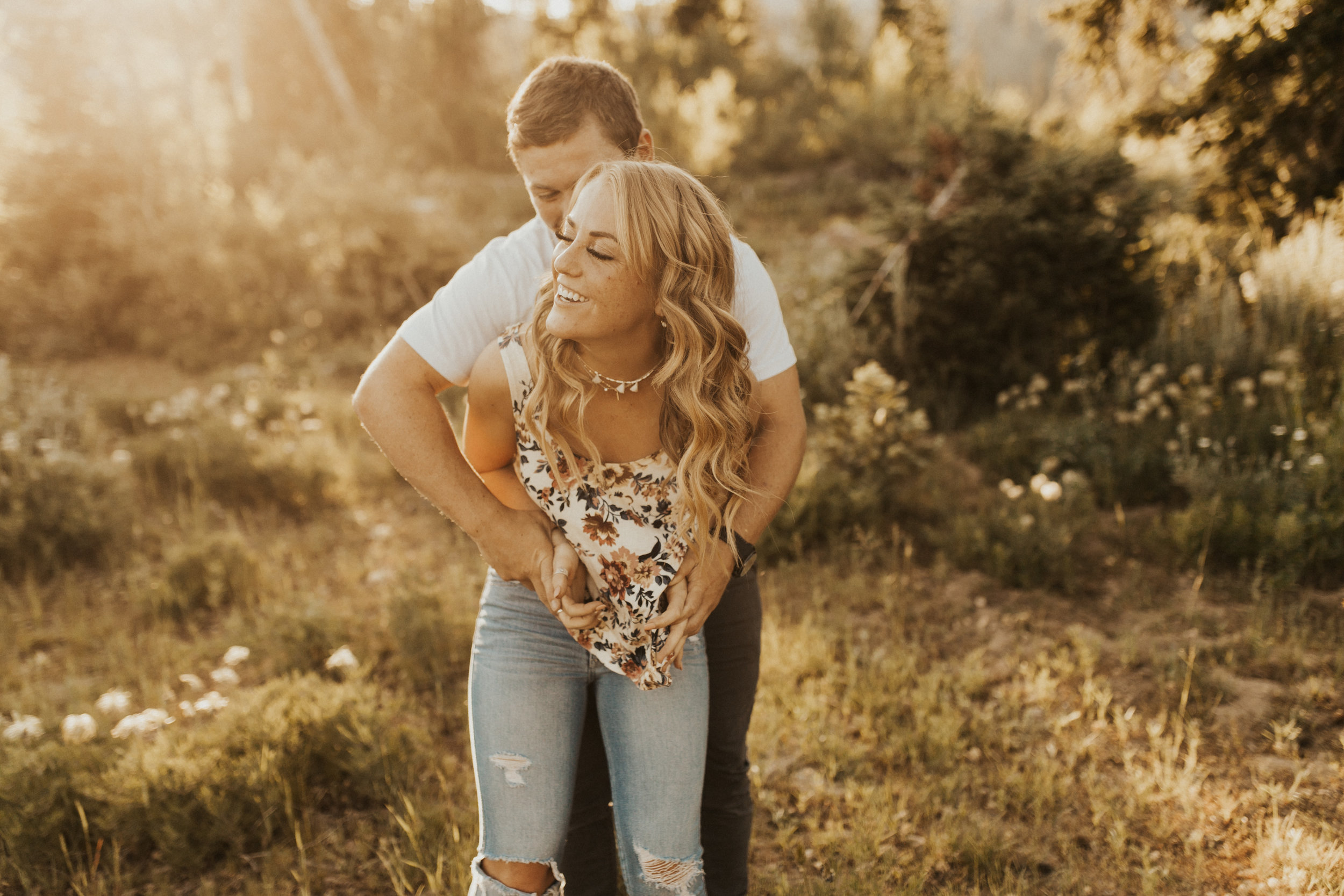 summer mountain engagement session