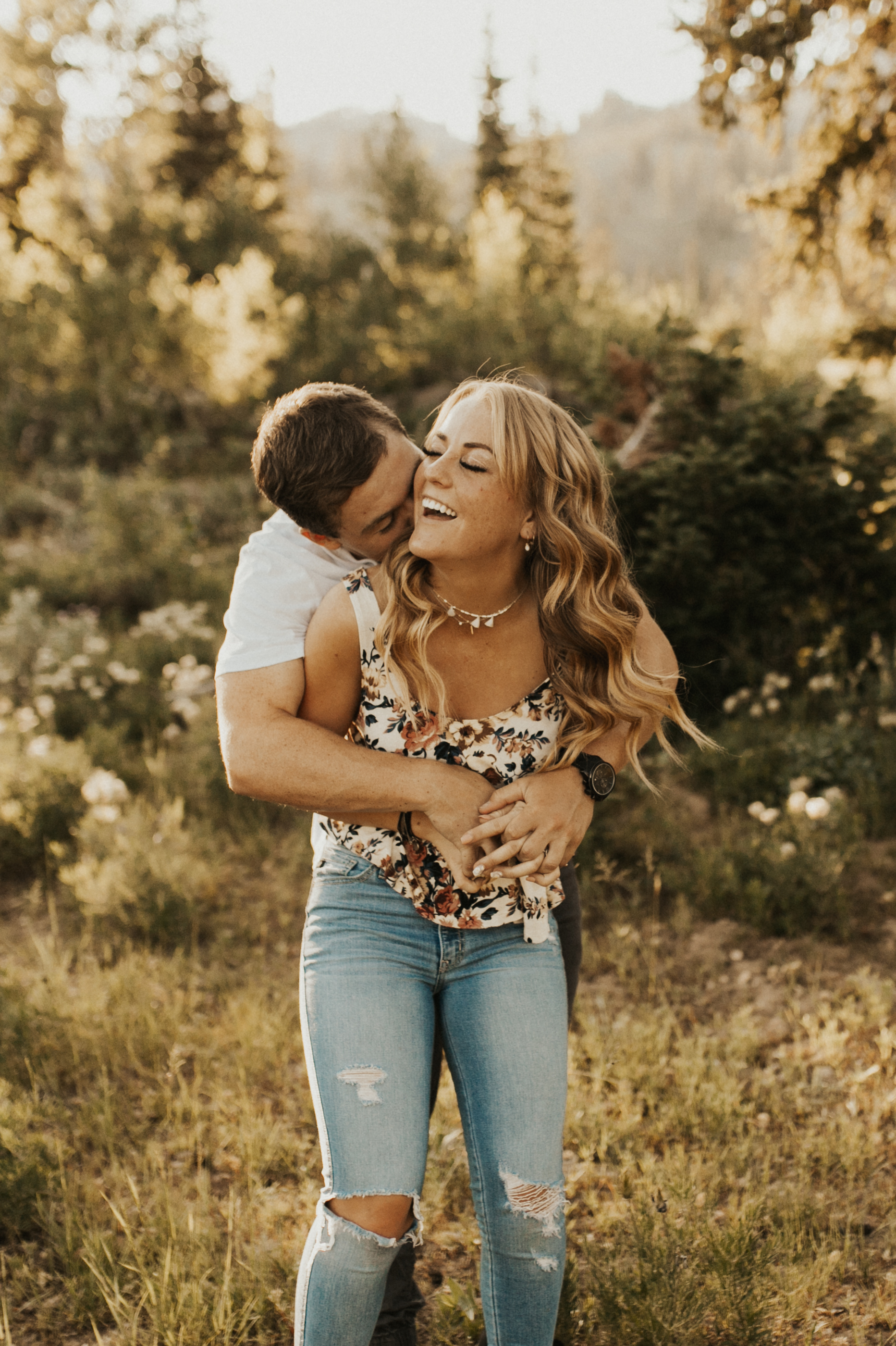 summer mountain engagement session