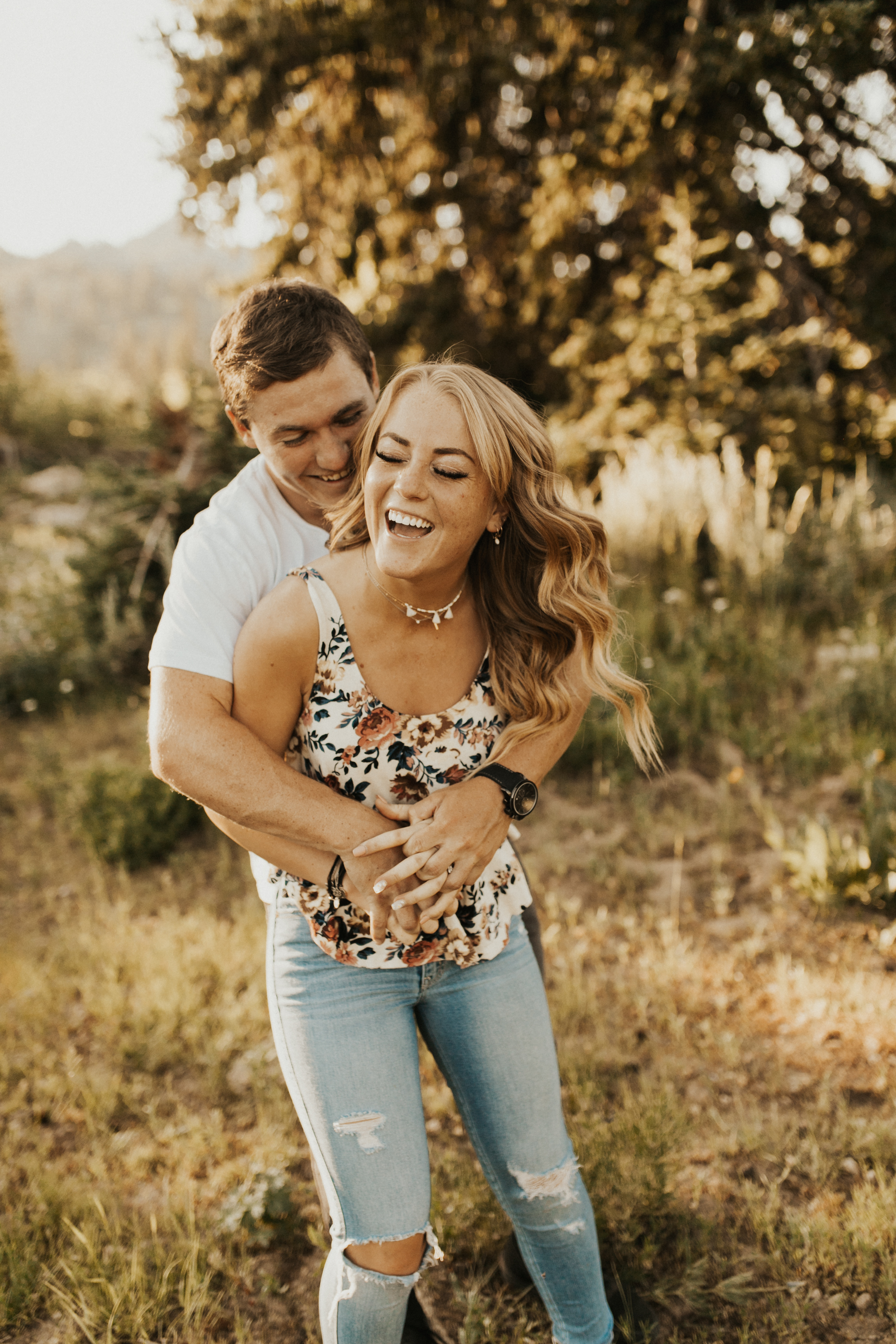 summer mountain engagement session