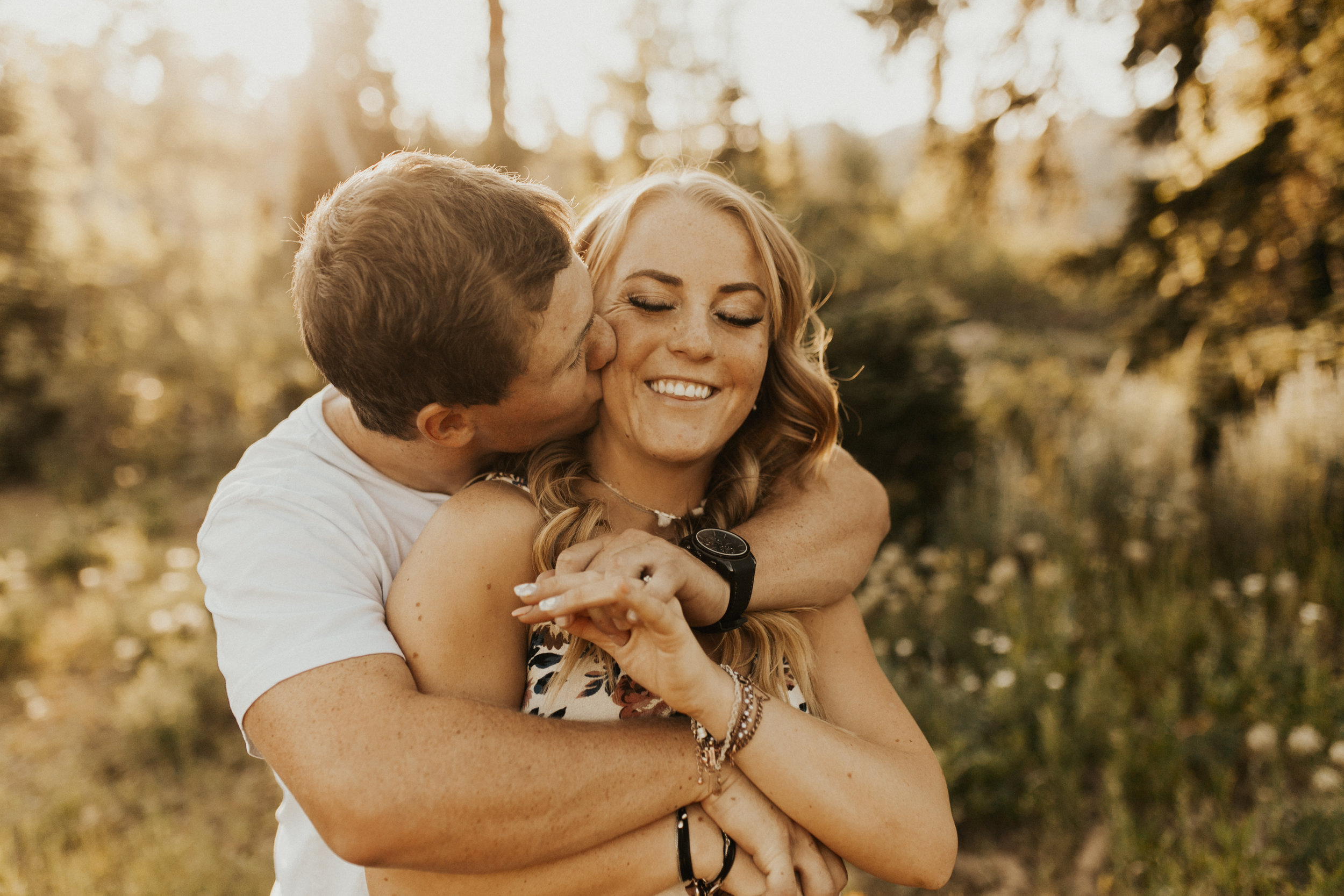 summer mountain engagement session