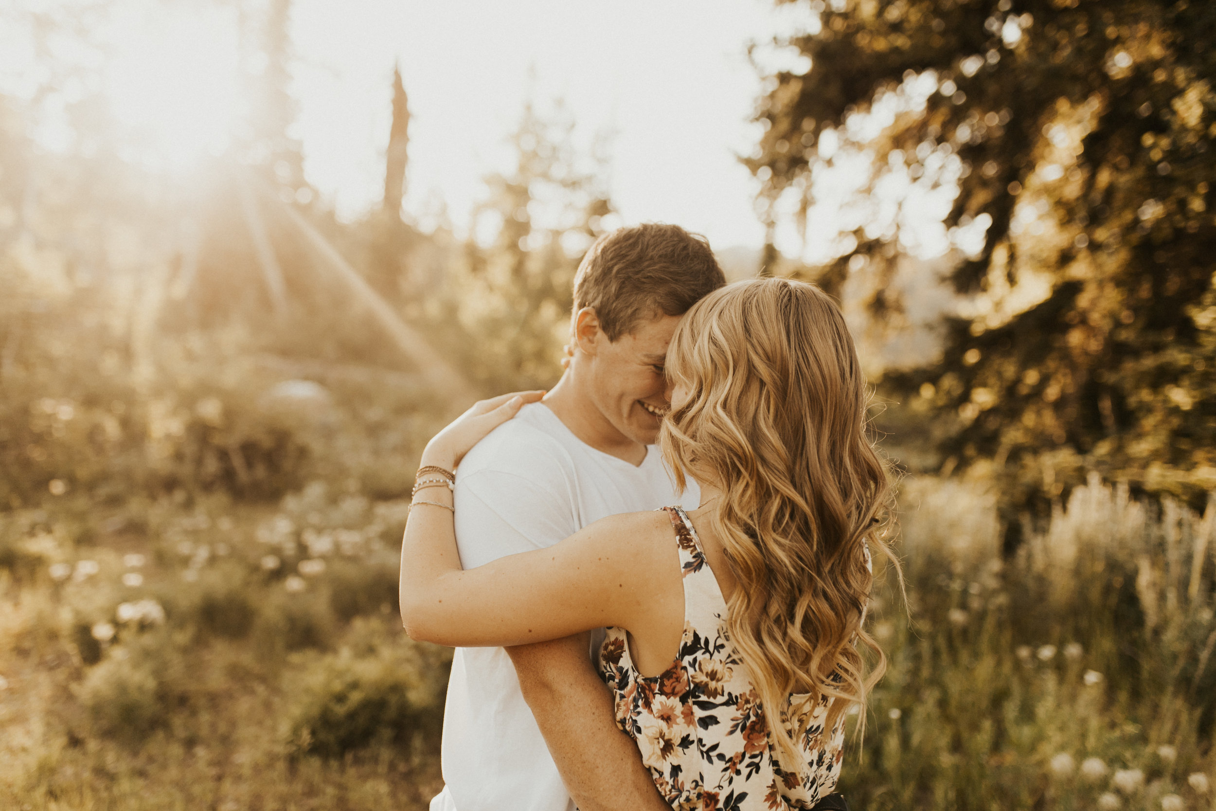 summer mountain engagement session