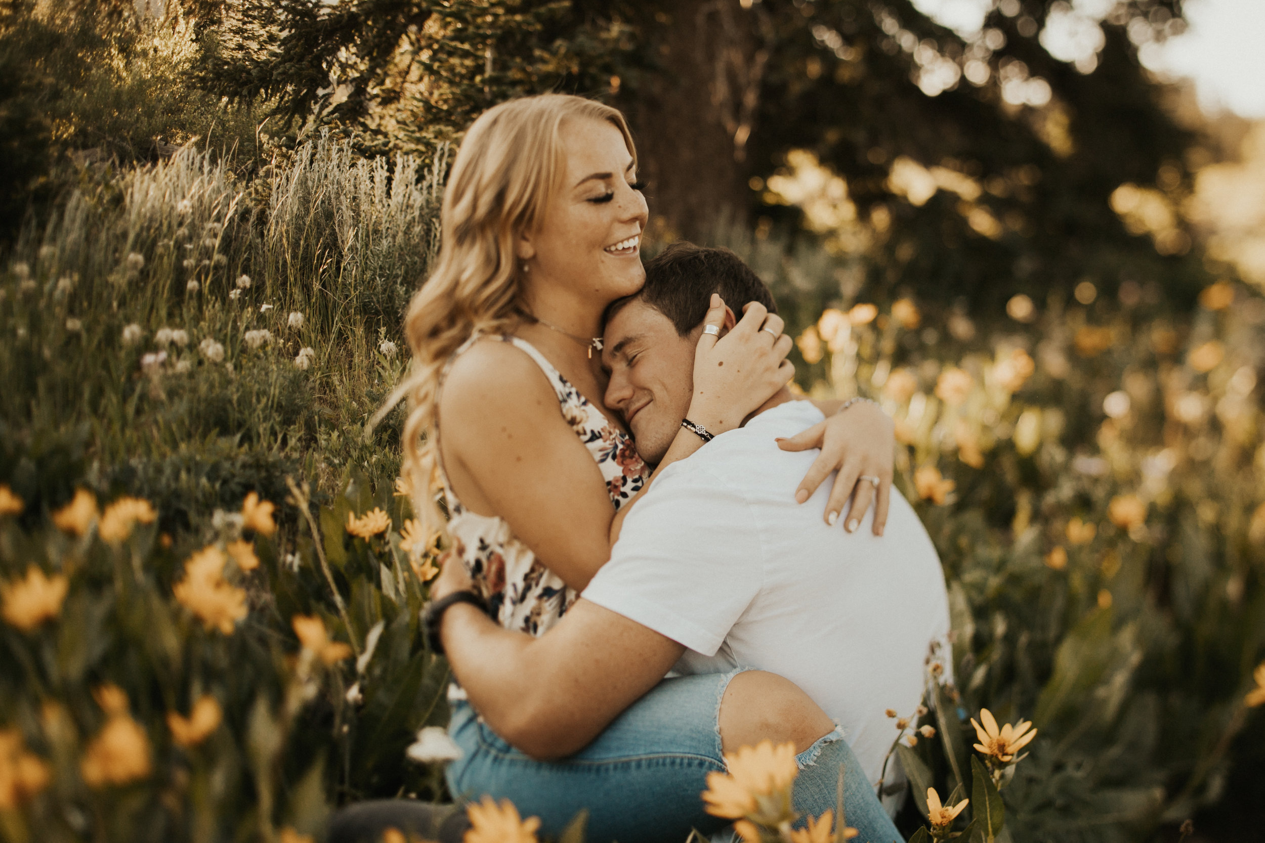 summer mountain engagement session
