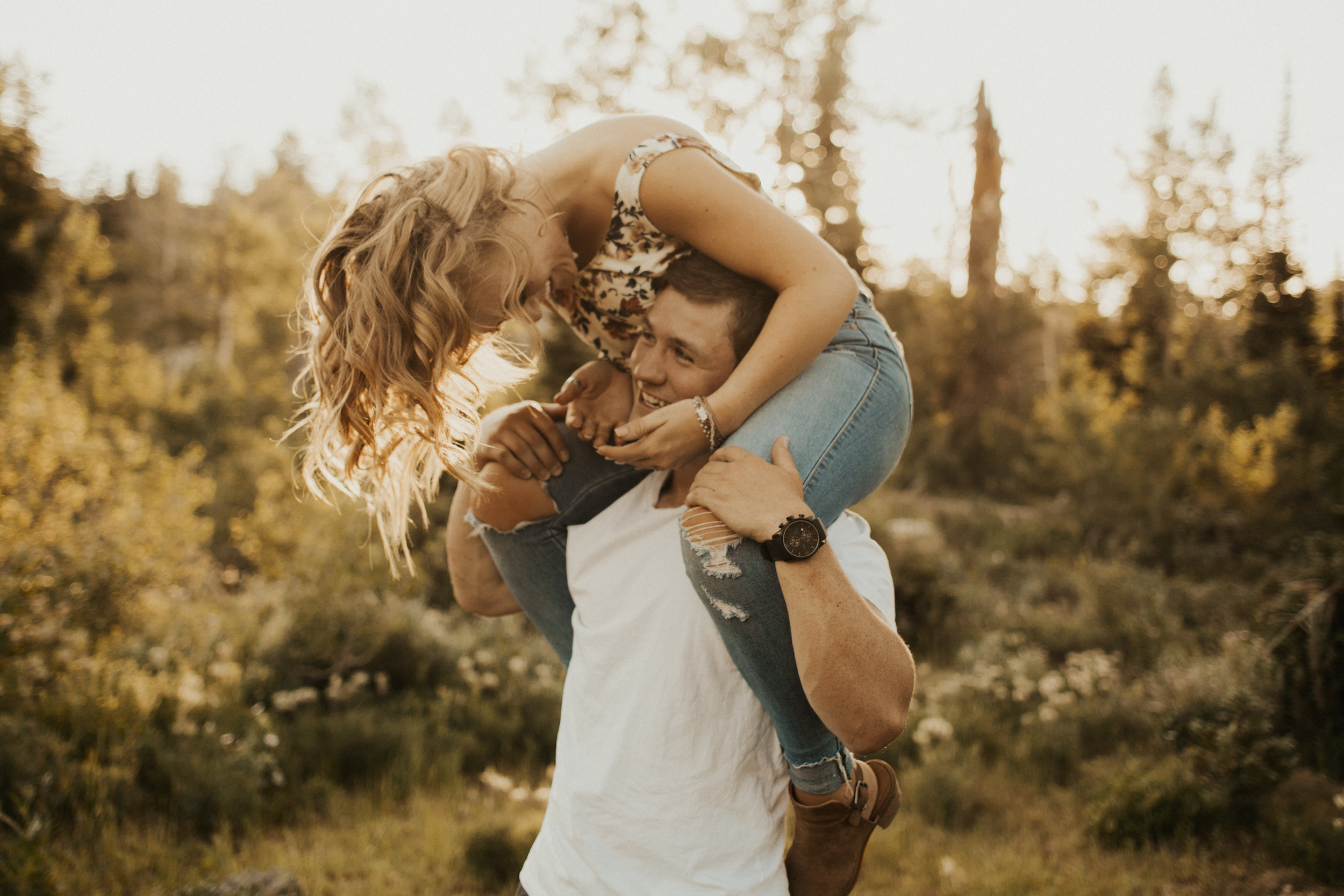 summer mountain engagement session