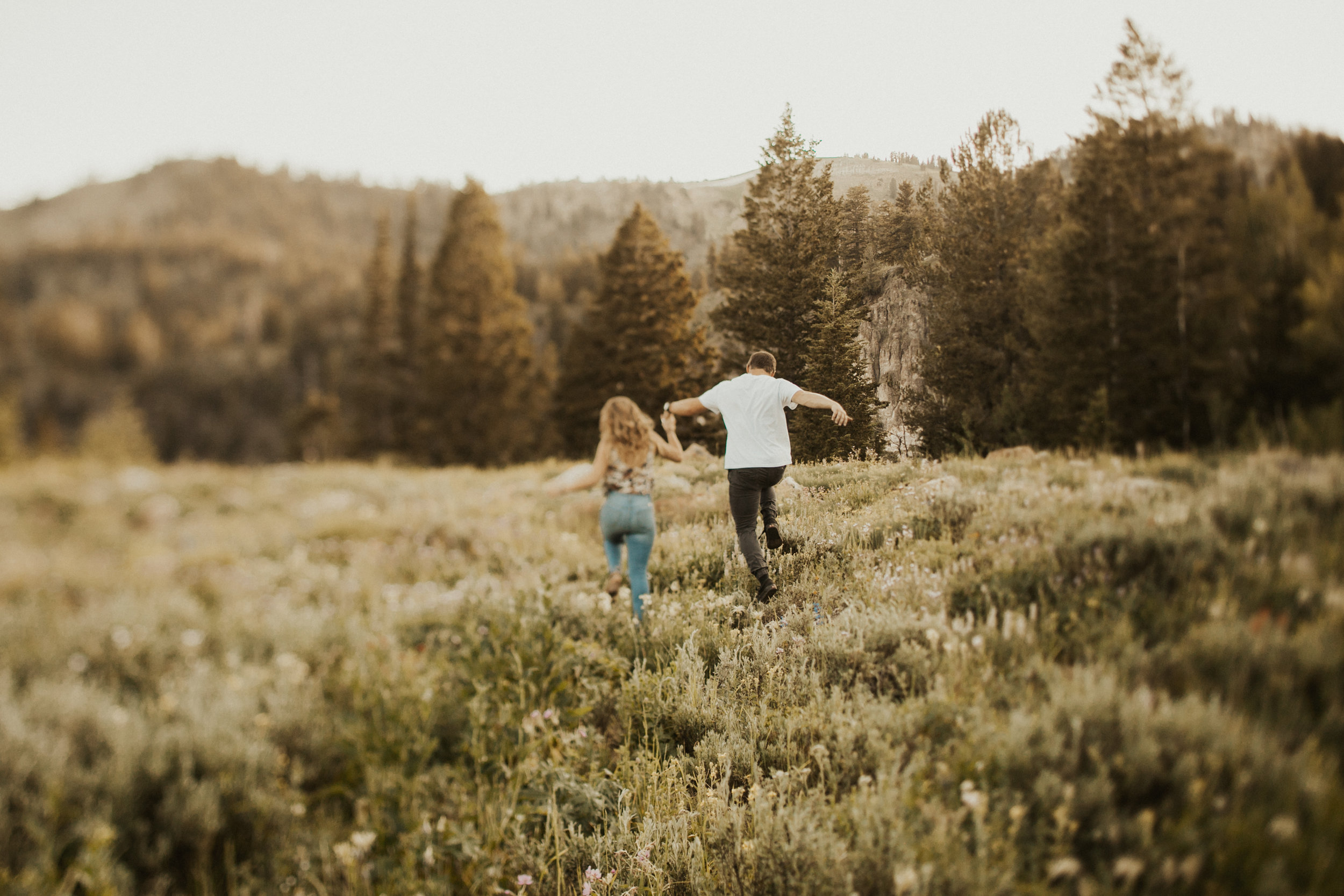summer mountain engagement session
