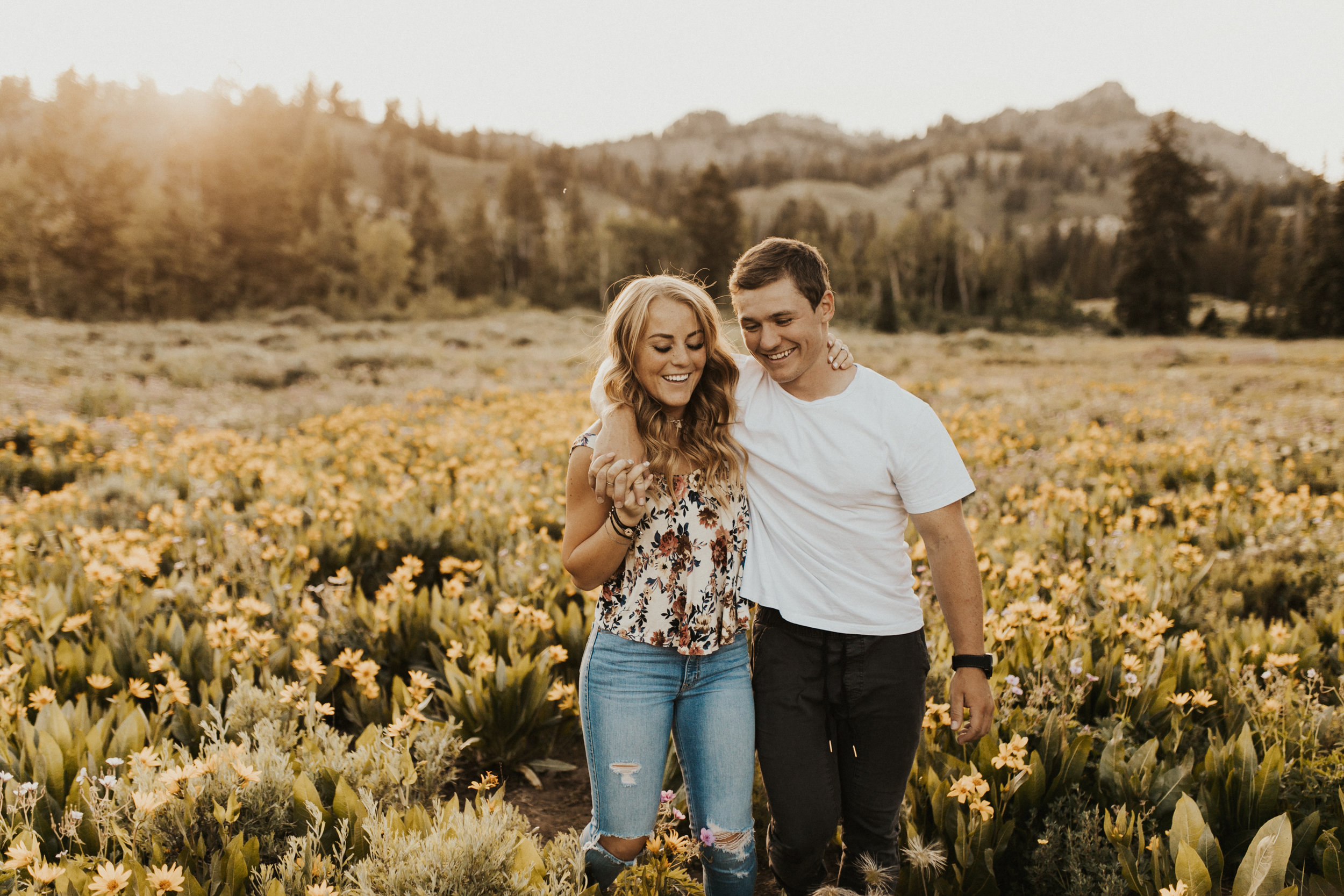 summer mountain engagement session