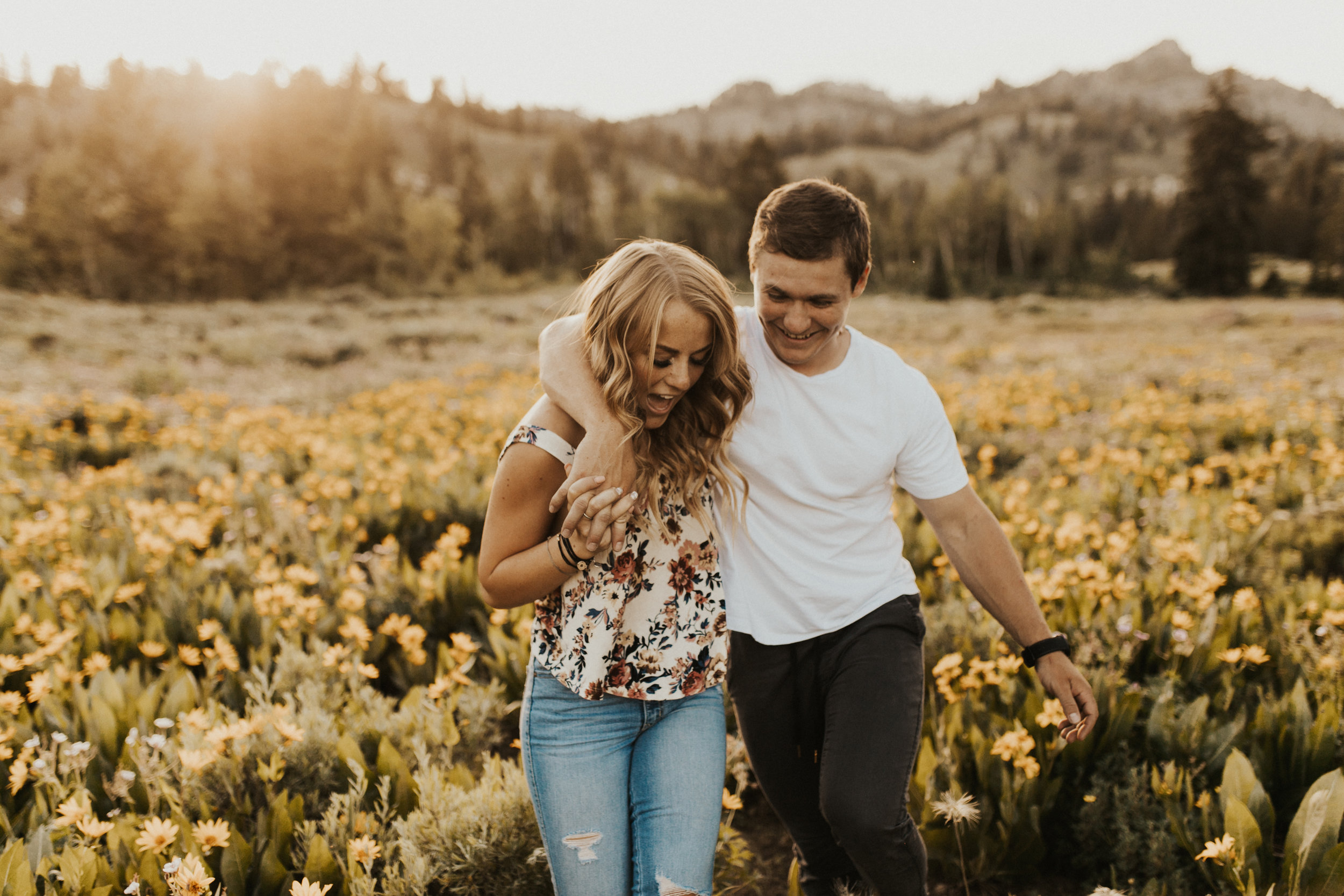summer mountain engagement session