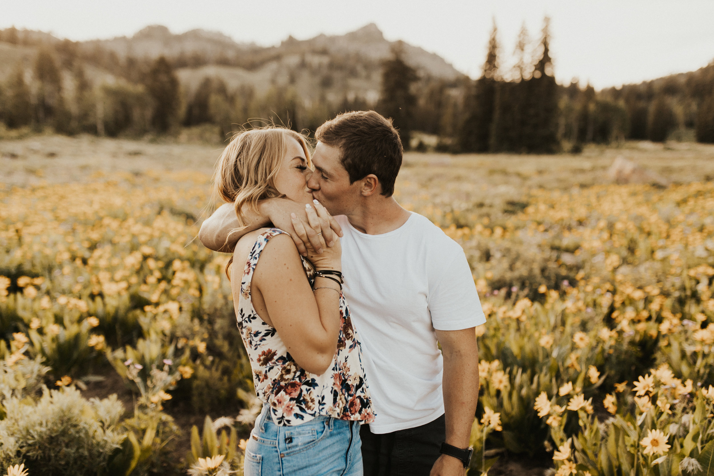 summer mountain engagement session