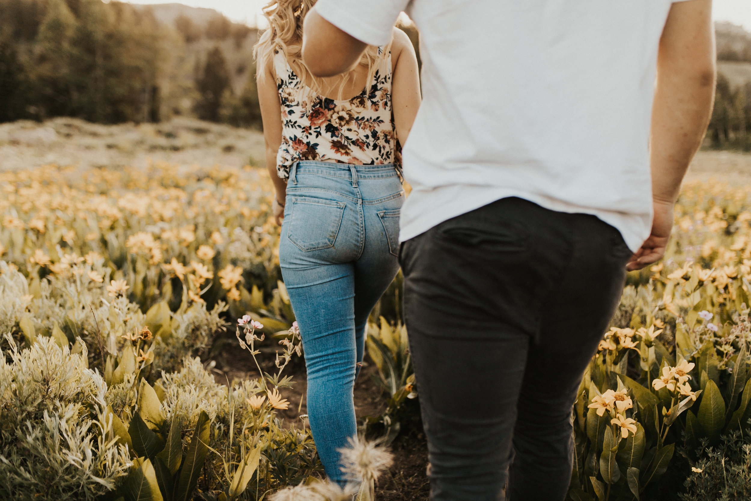 summer mountain engagement session