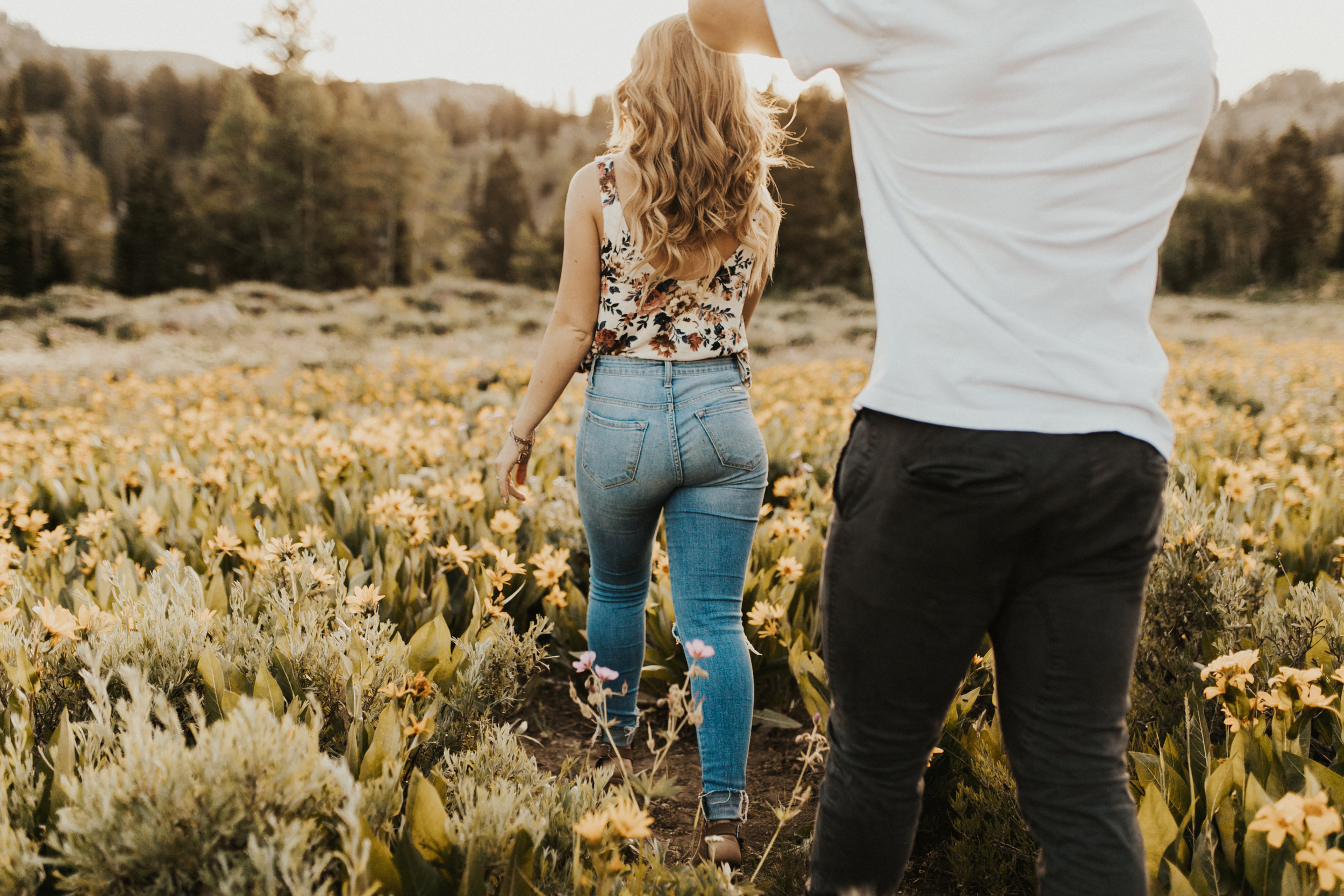 summer mountain engagement session