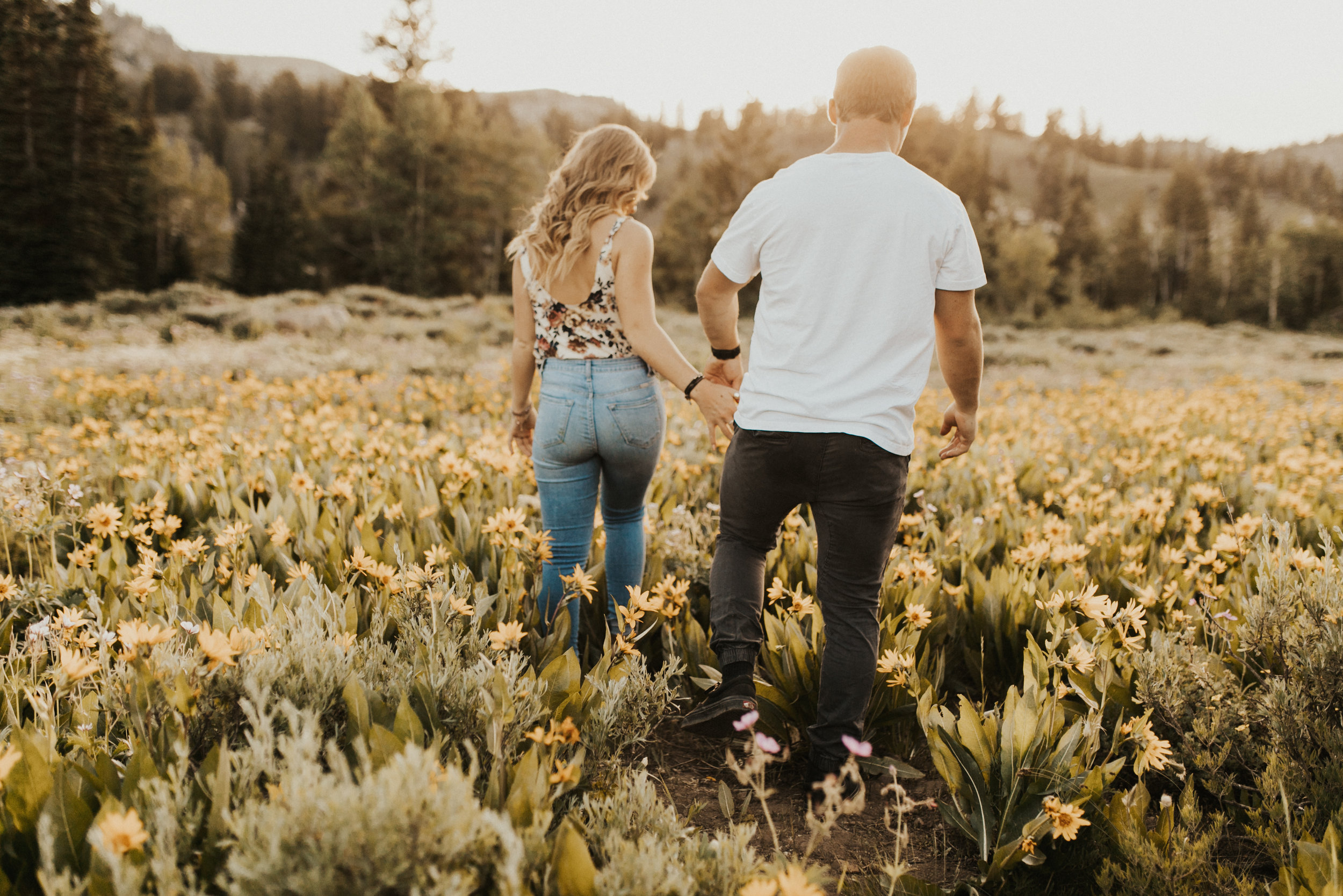 summer mountain engagement session