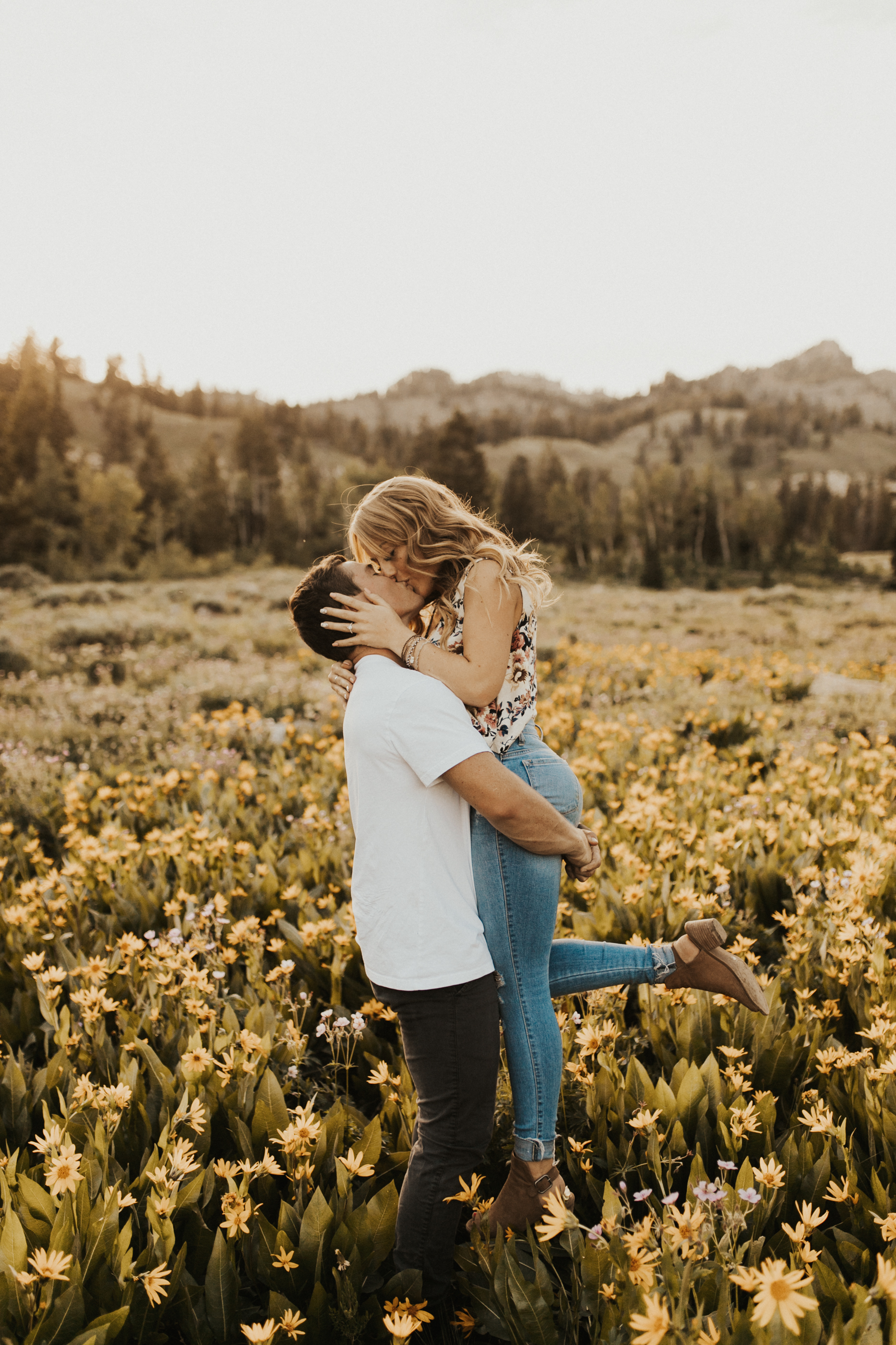 summer mountain engagement session