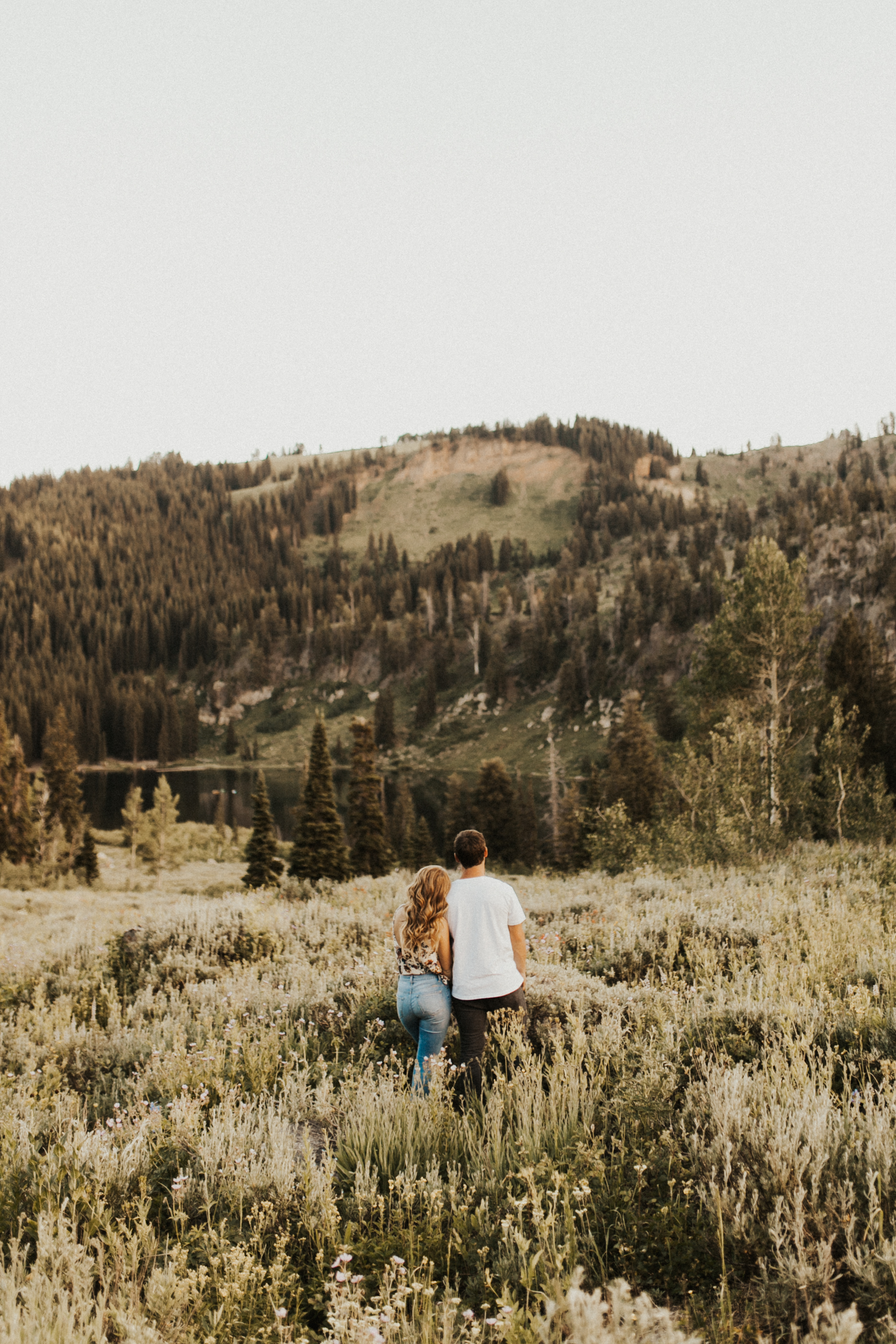 summer mountain engagement session
