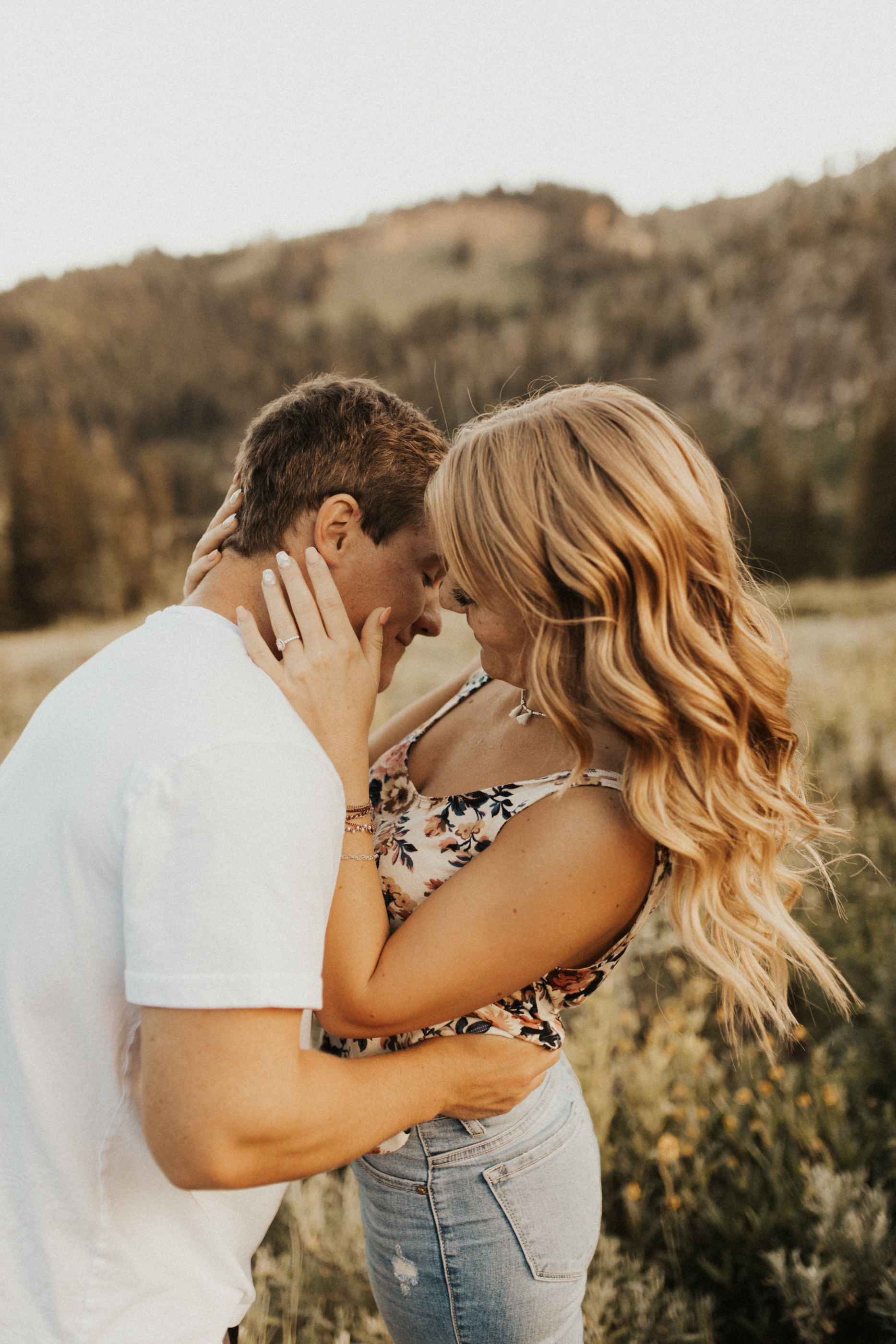summer mountain engagement session