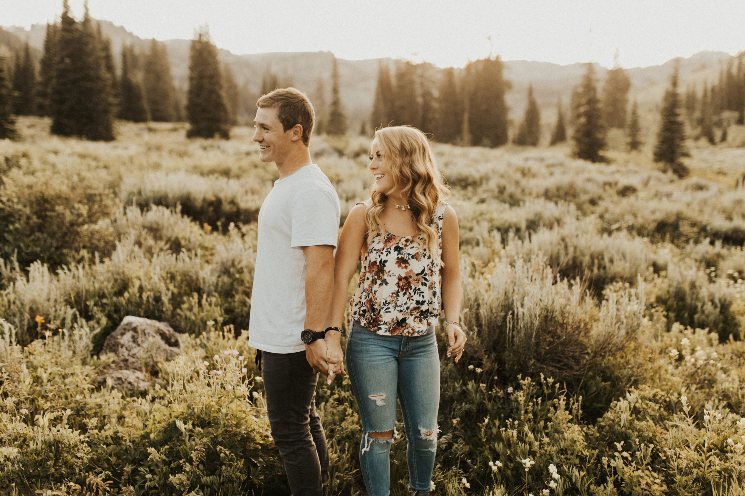 summer mountain engagement session