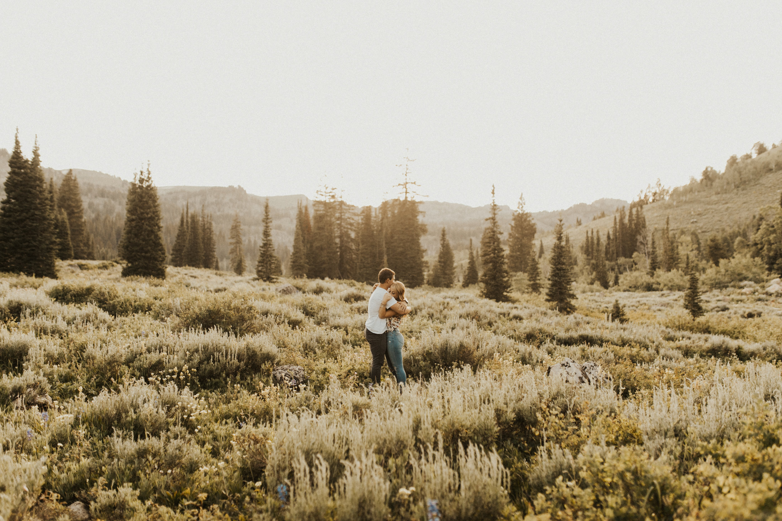 summer mountain engagement session