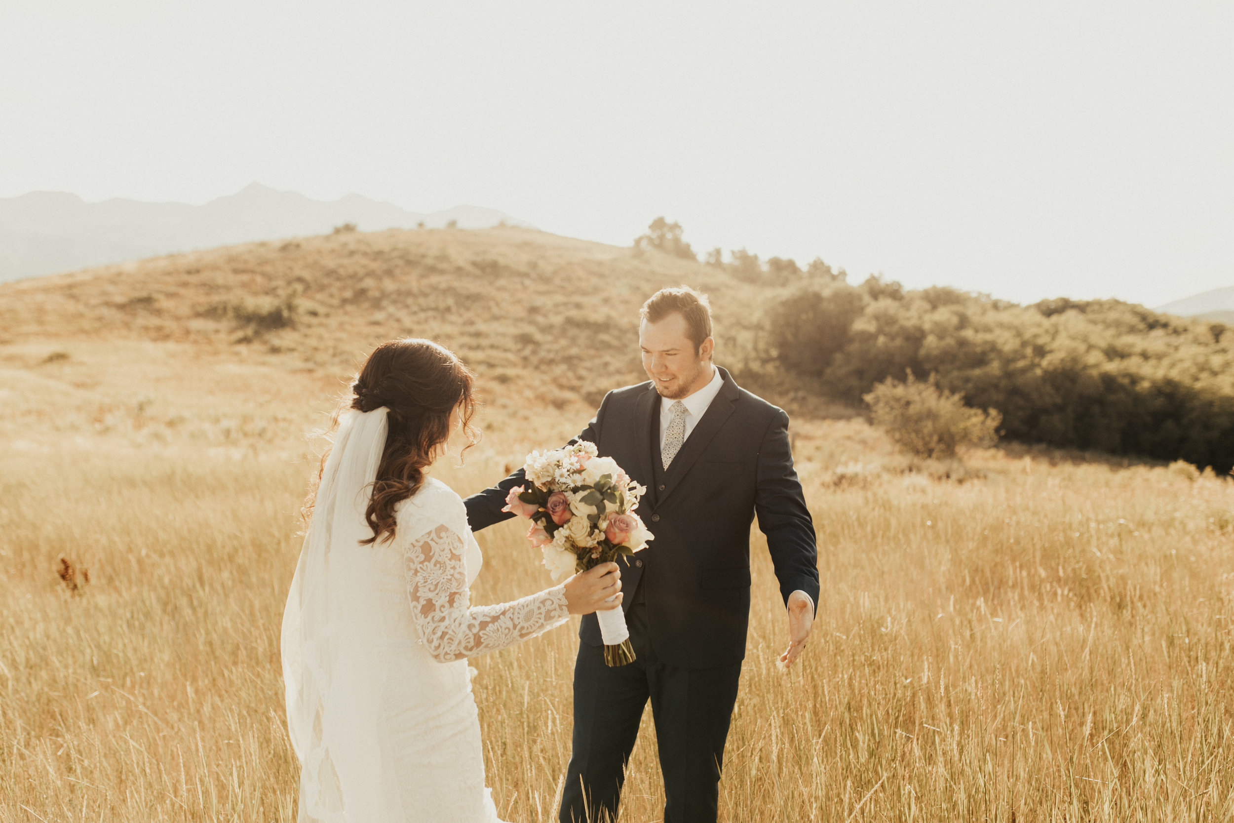 summer mountain bridal photos