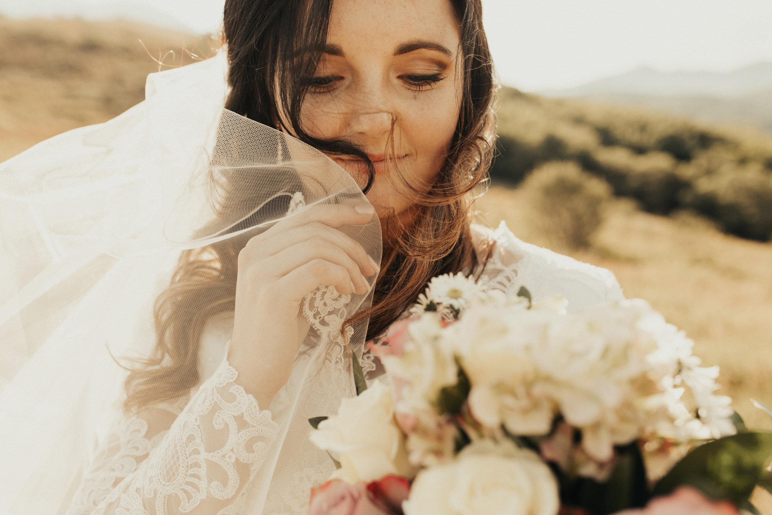 summer mountain bridal photos