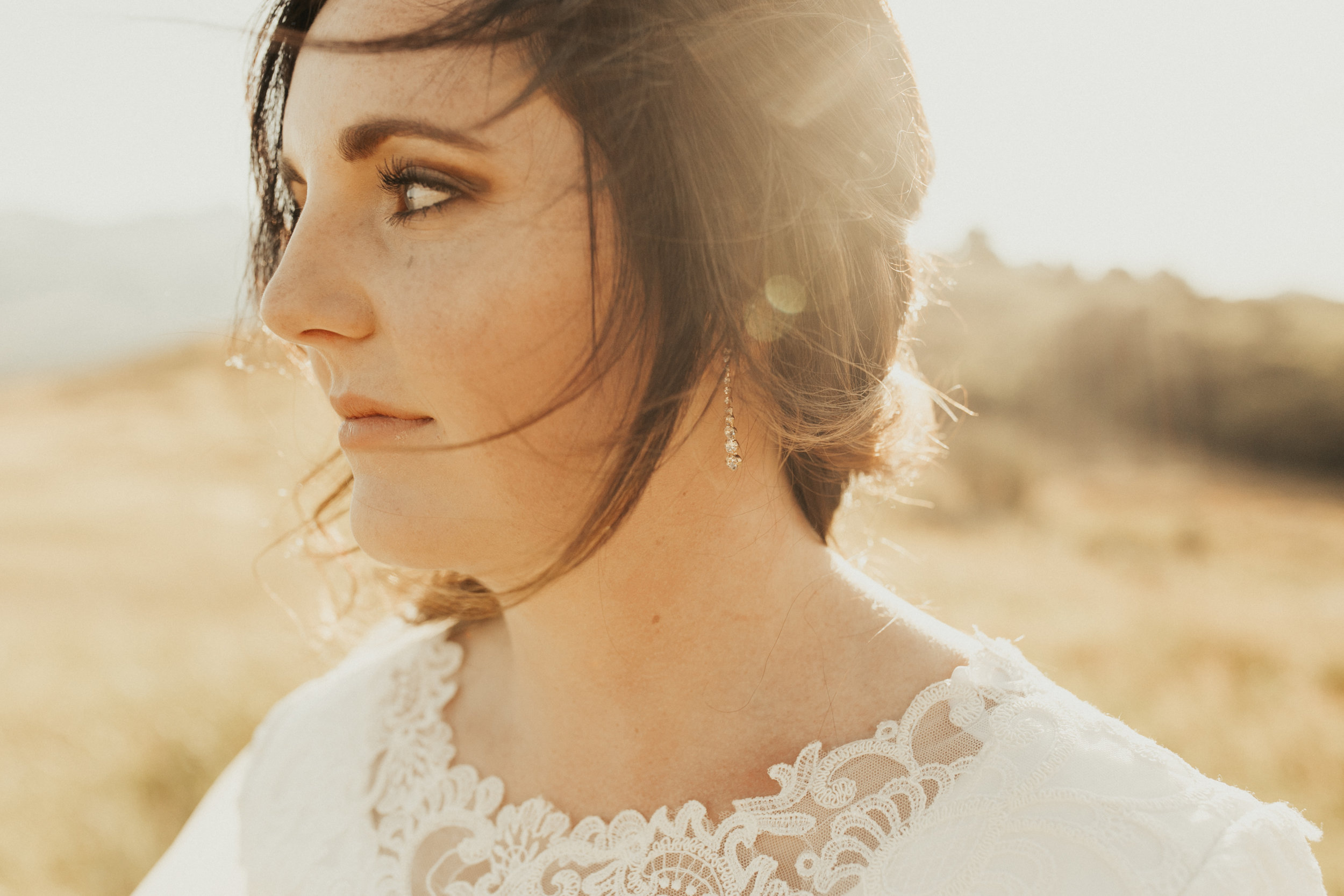 summer mountain bridal photos