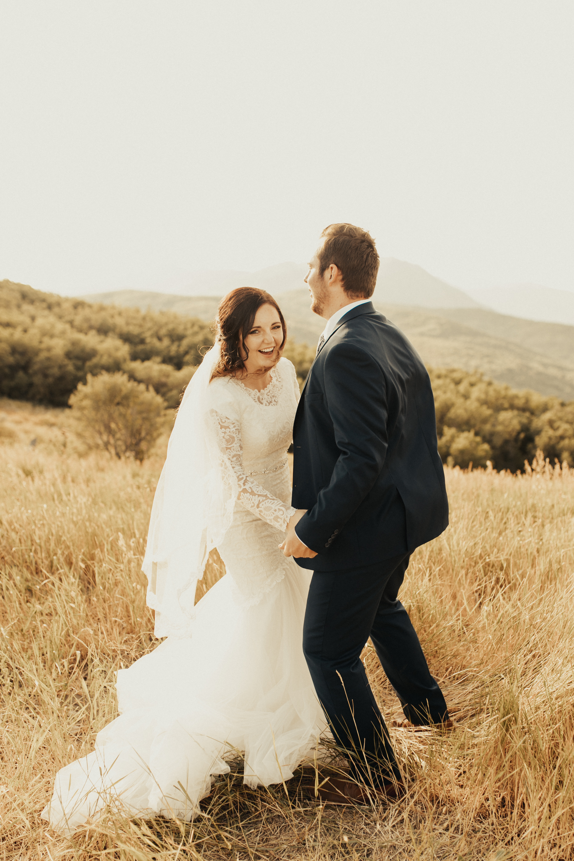 summer mountain bridal photos
