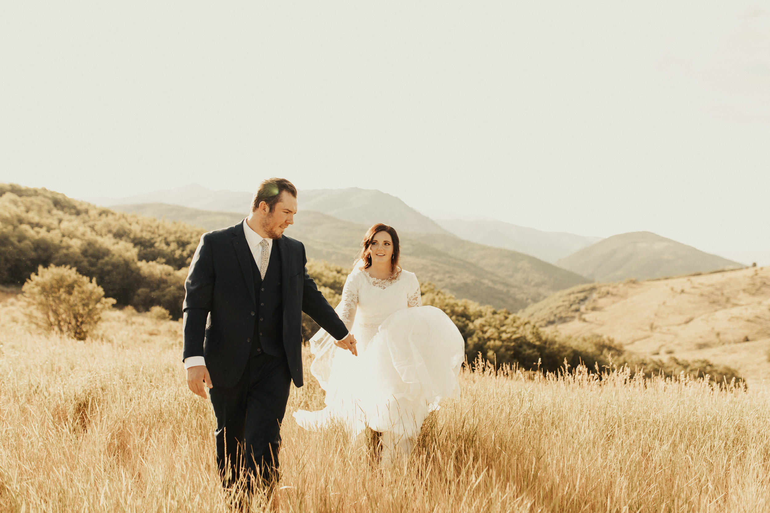 summer mountain bridal photos