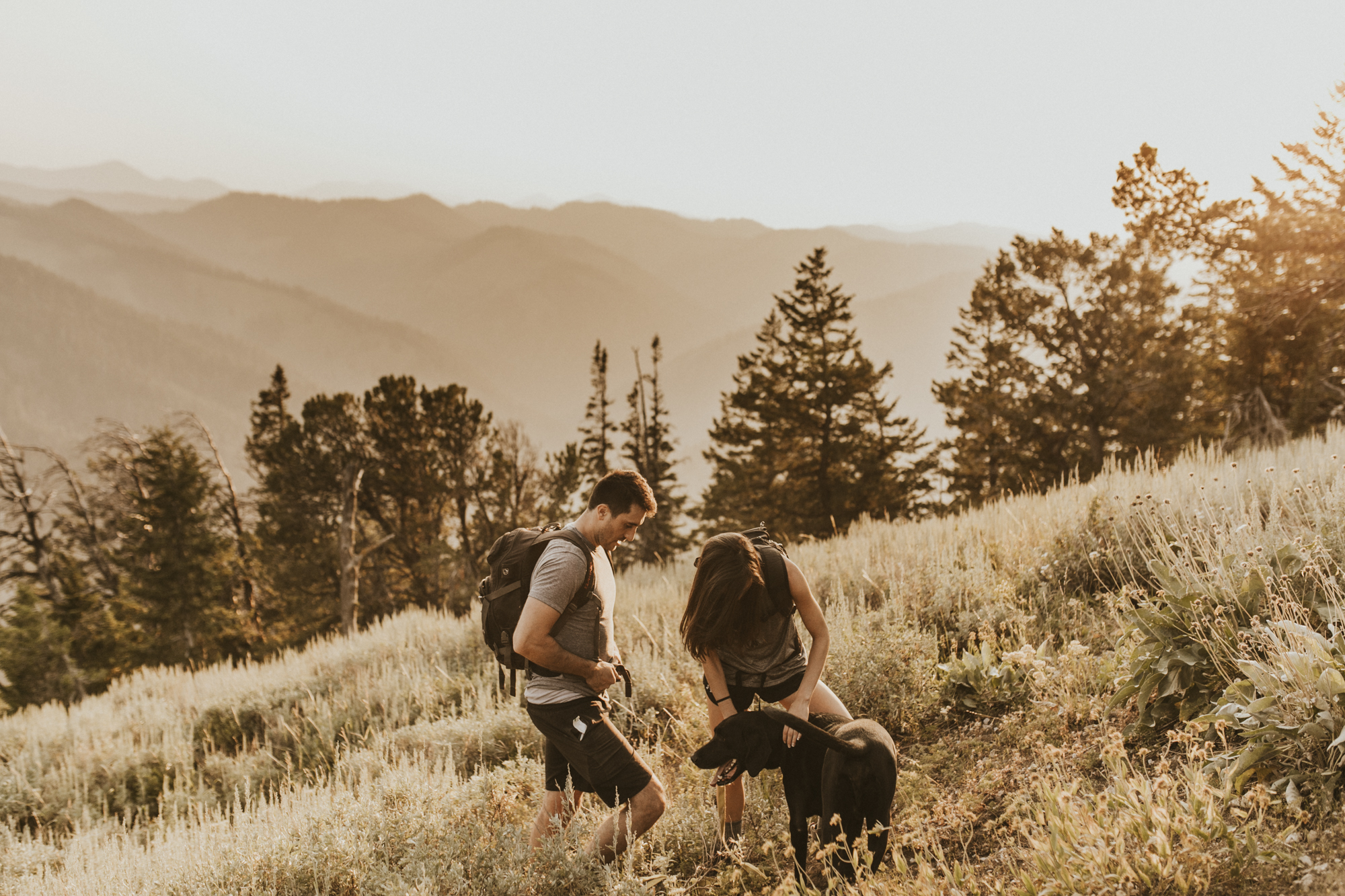 summer mountain engagement photos