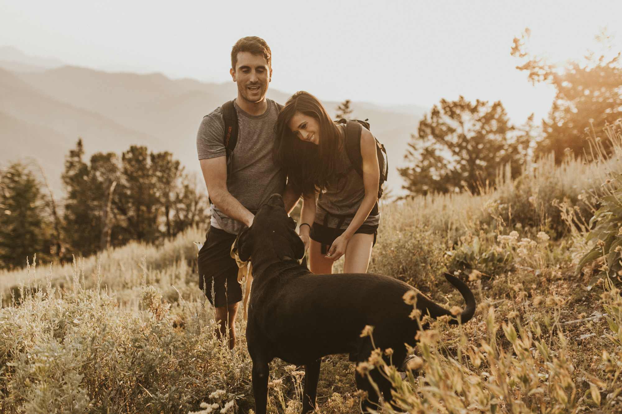 summer mountain engagement photos