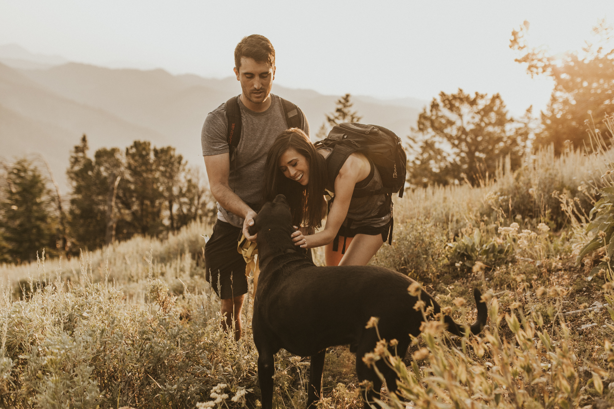 summer mountain engagement photos