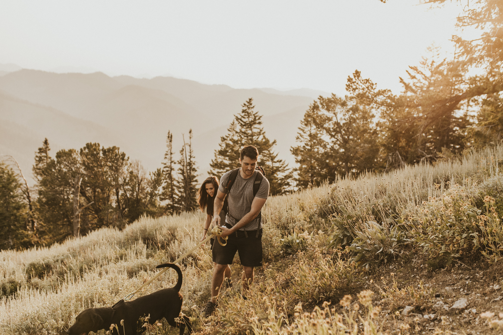 summer mountain engagement photos