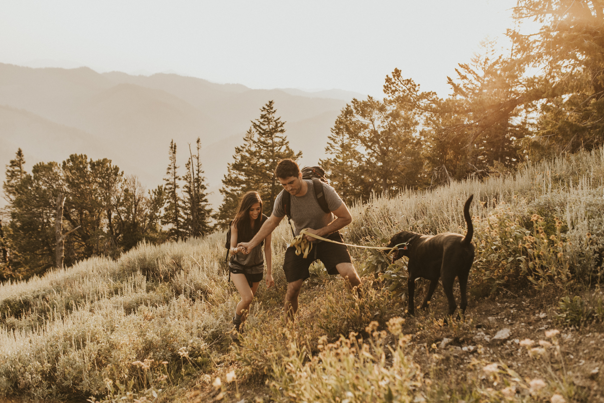 summer mountain engagement photos