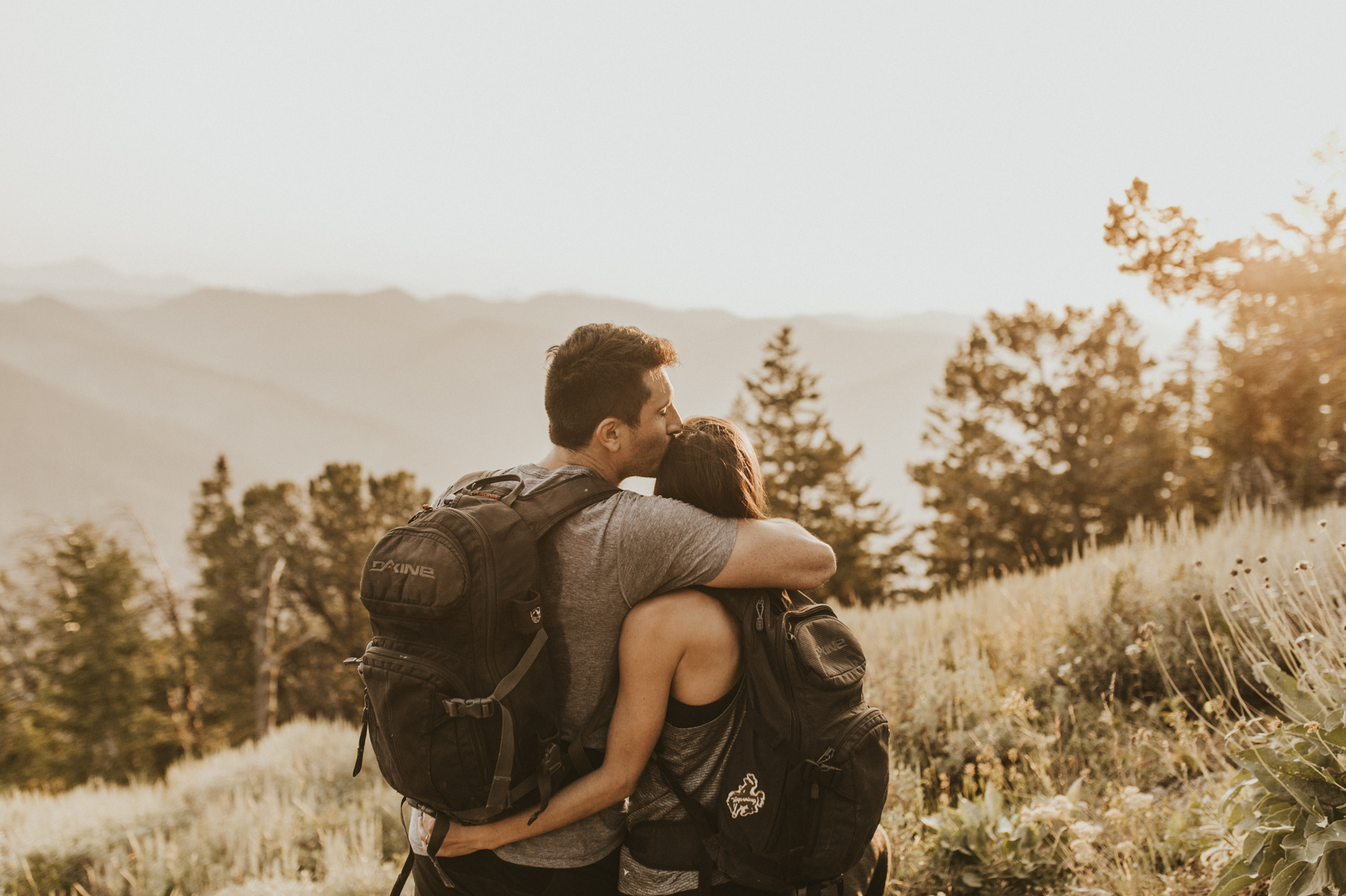 summer mountain engagement photo