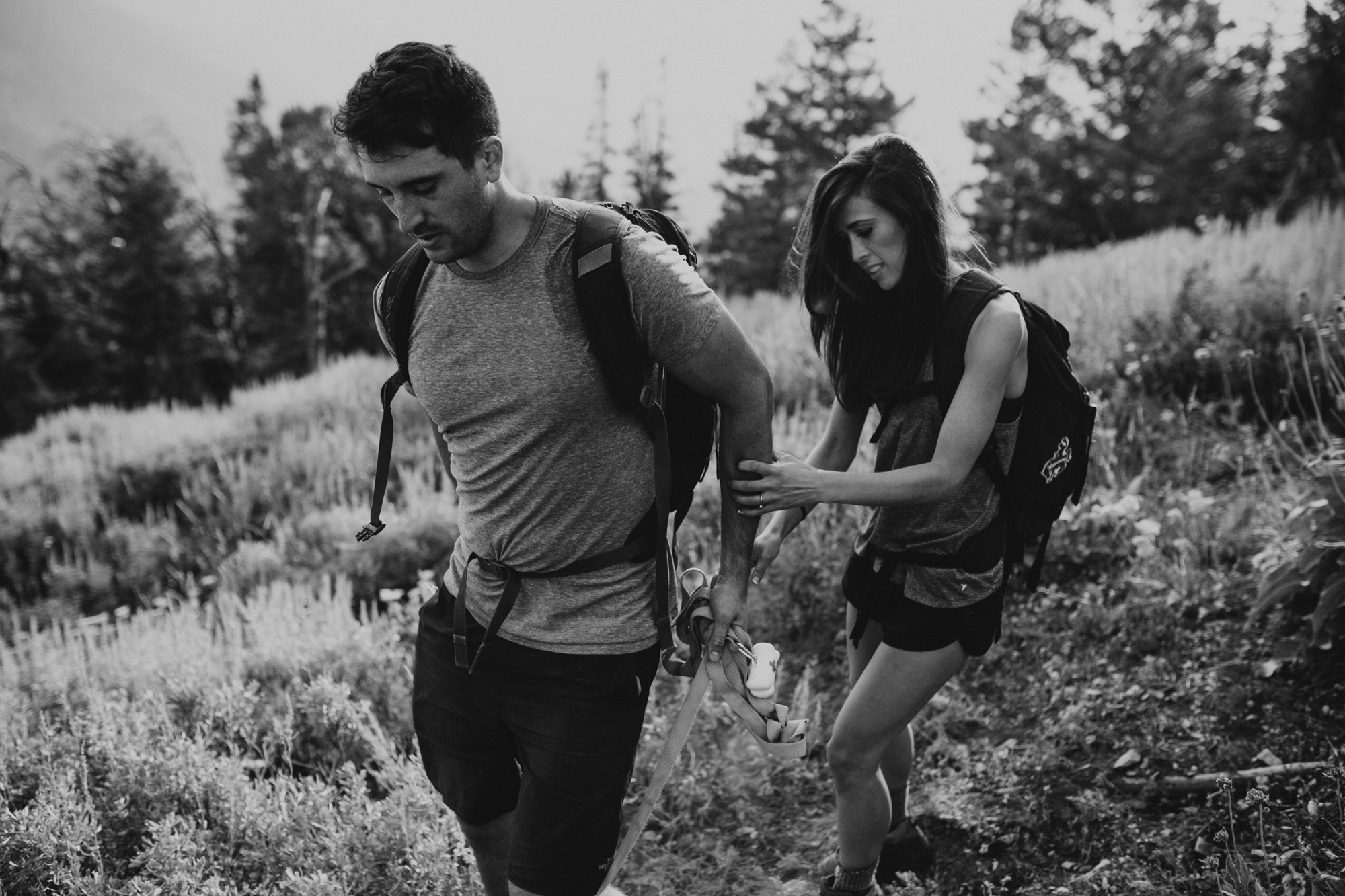 summer mountain engagement photo