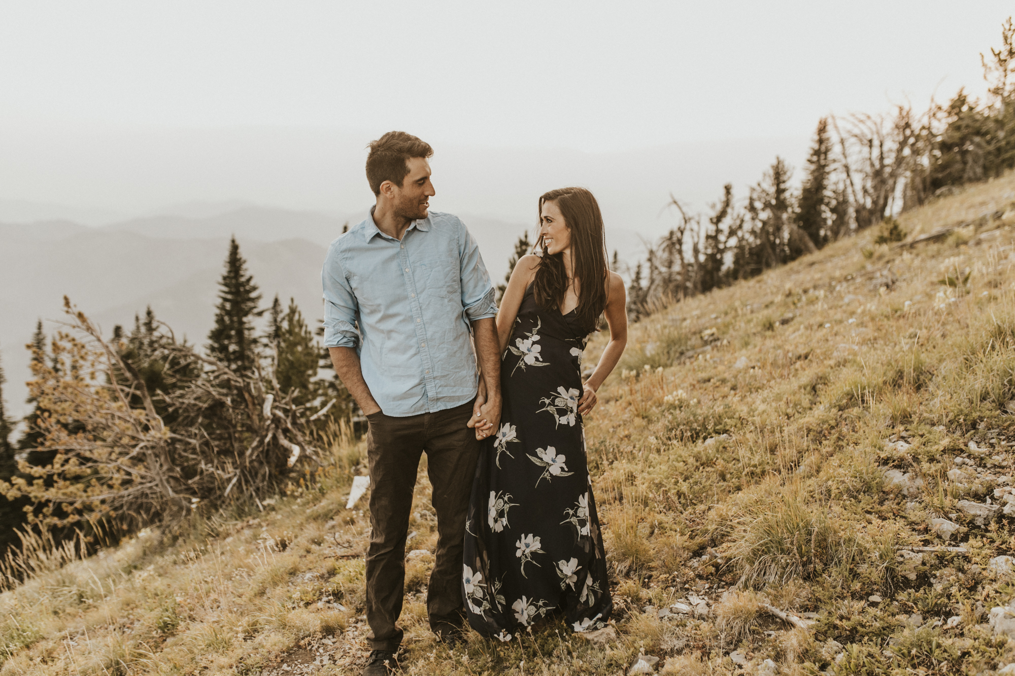 summer mountain engagement photos