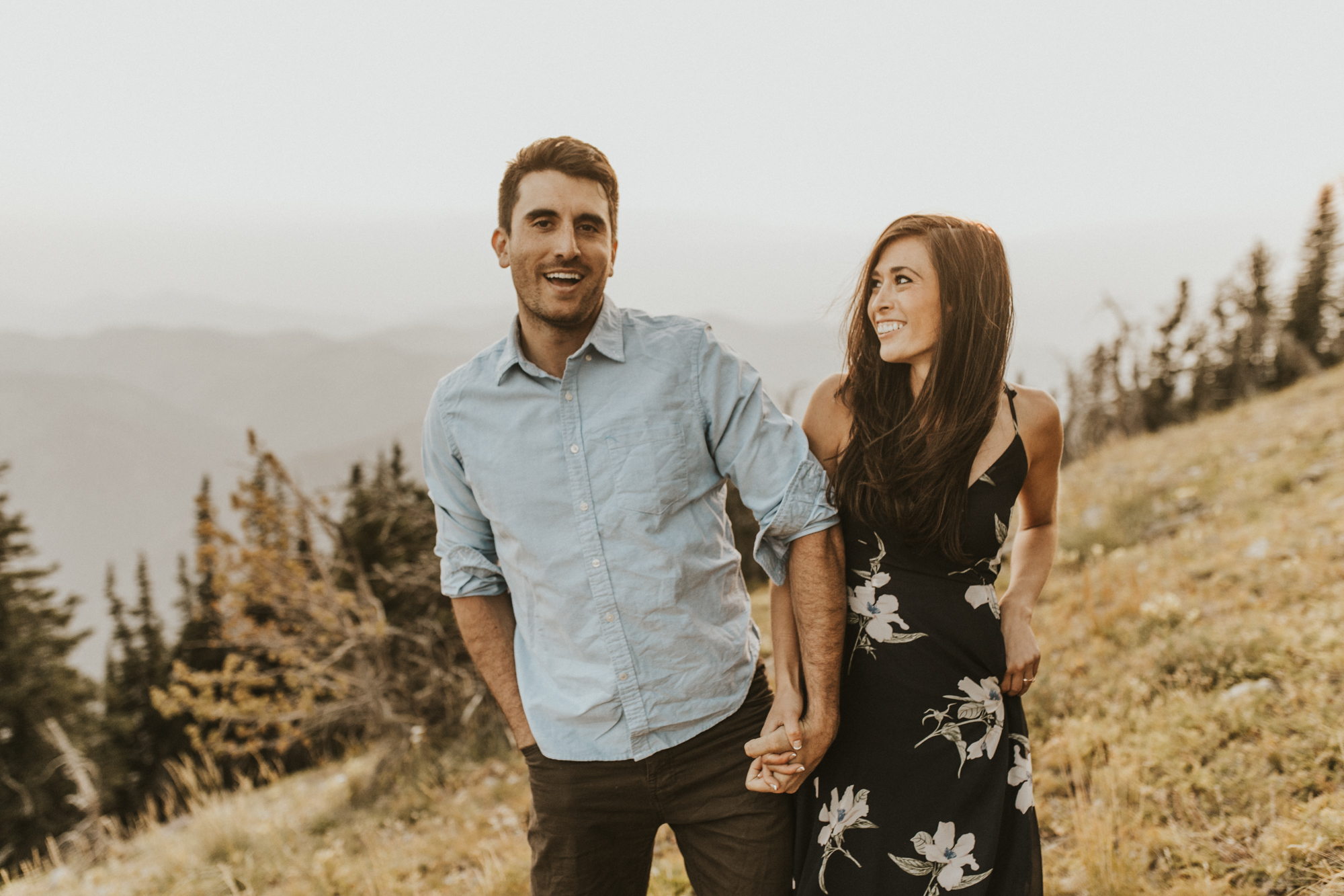 summer mountain engagement photos