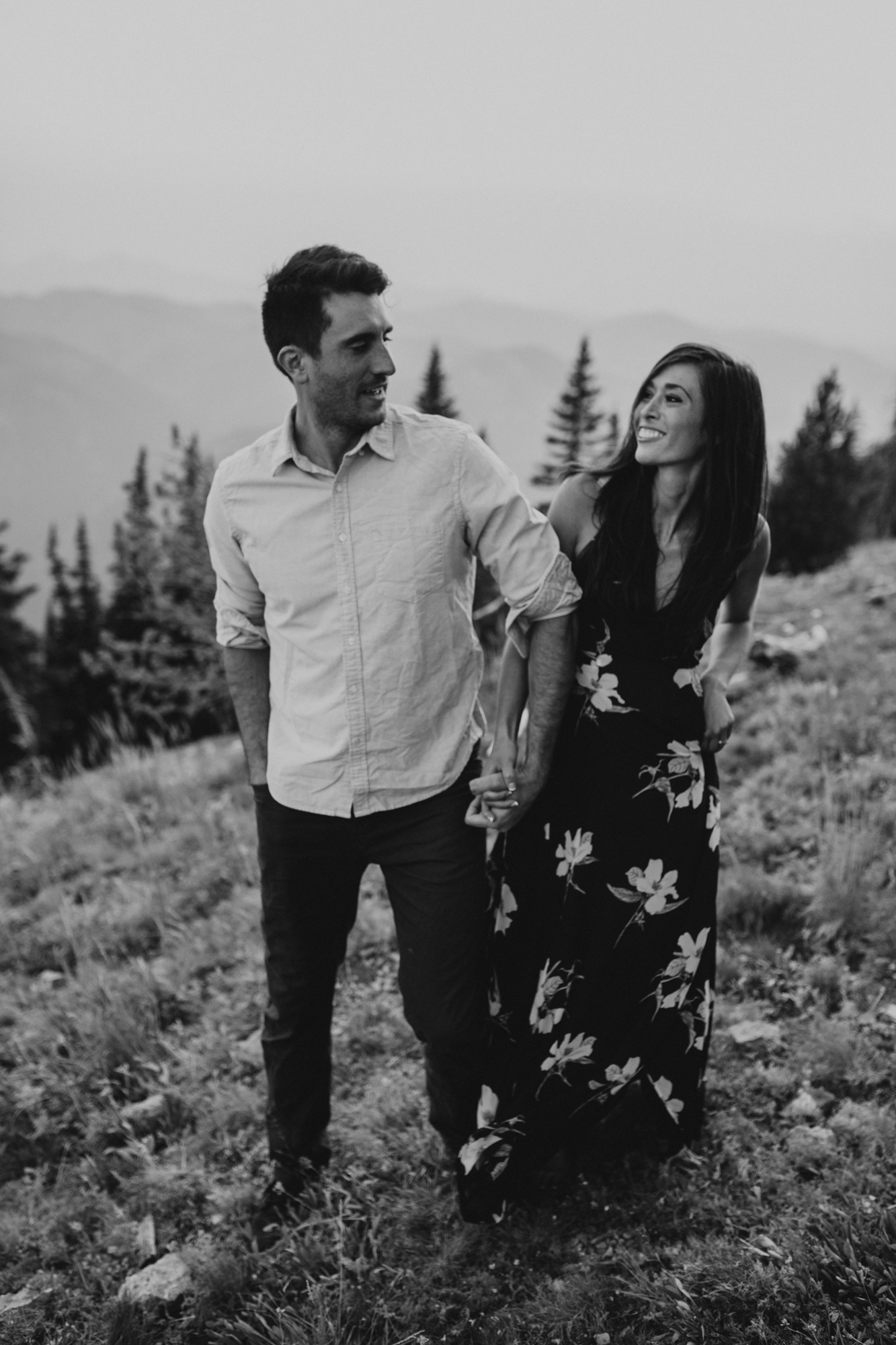 summer mountain engagement photos