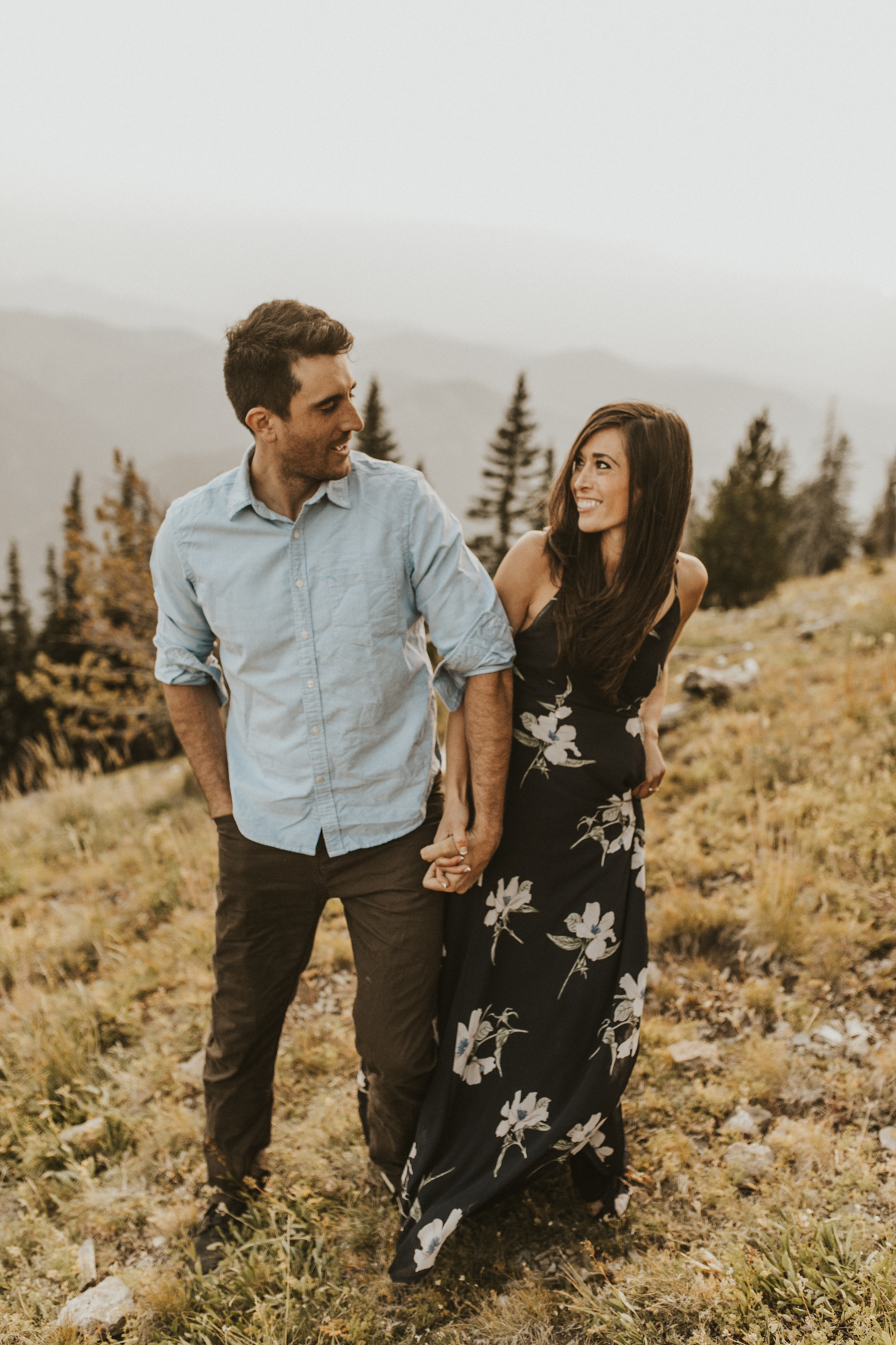 summer mountain engagement photos