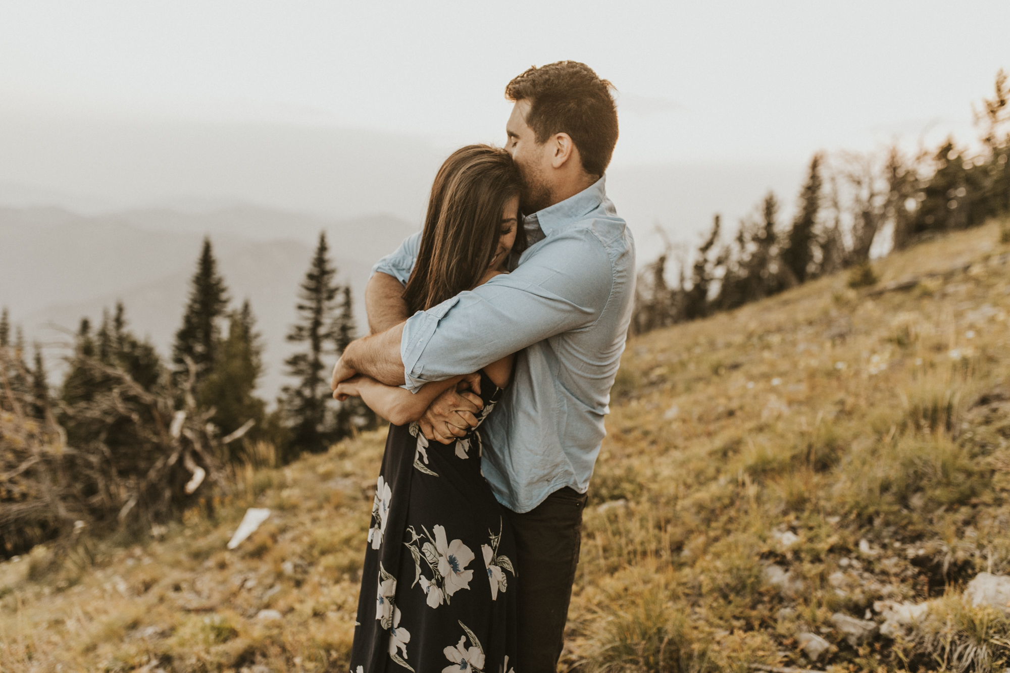summer mountain engagement photos