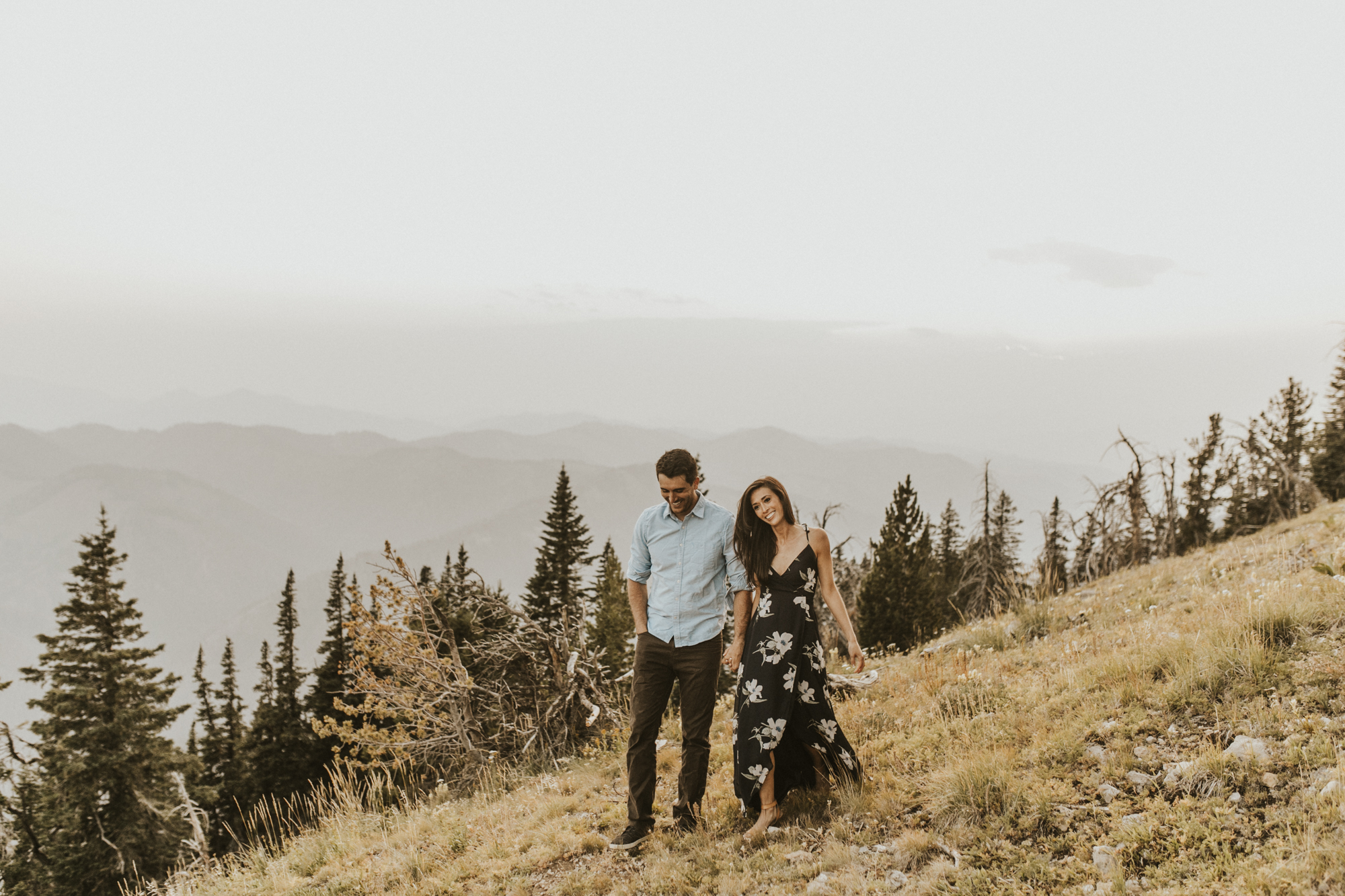 summer mountain engagement photos