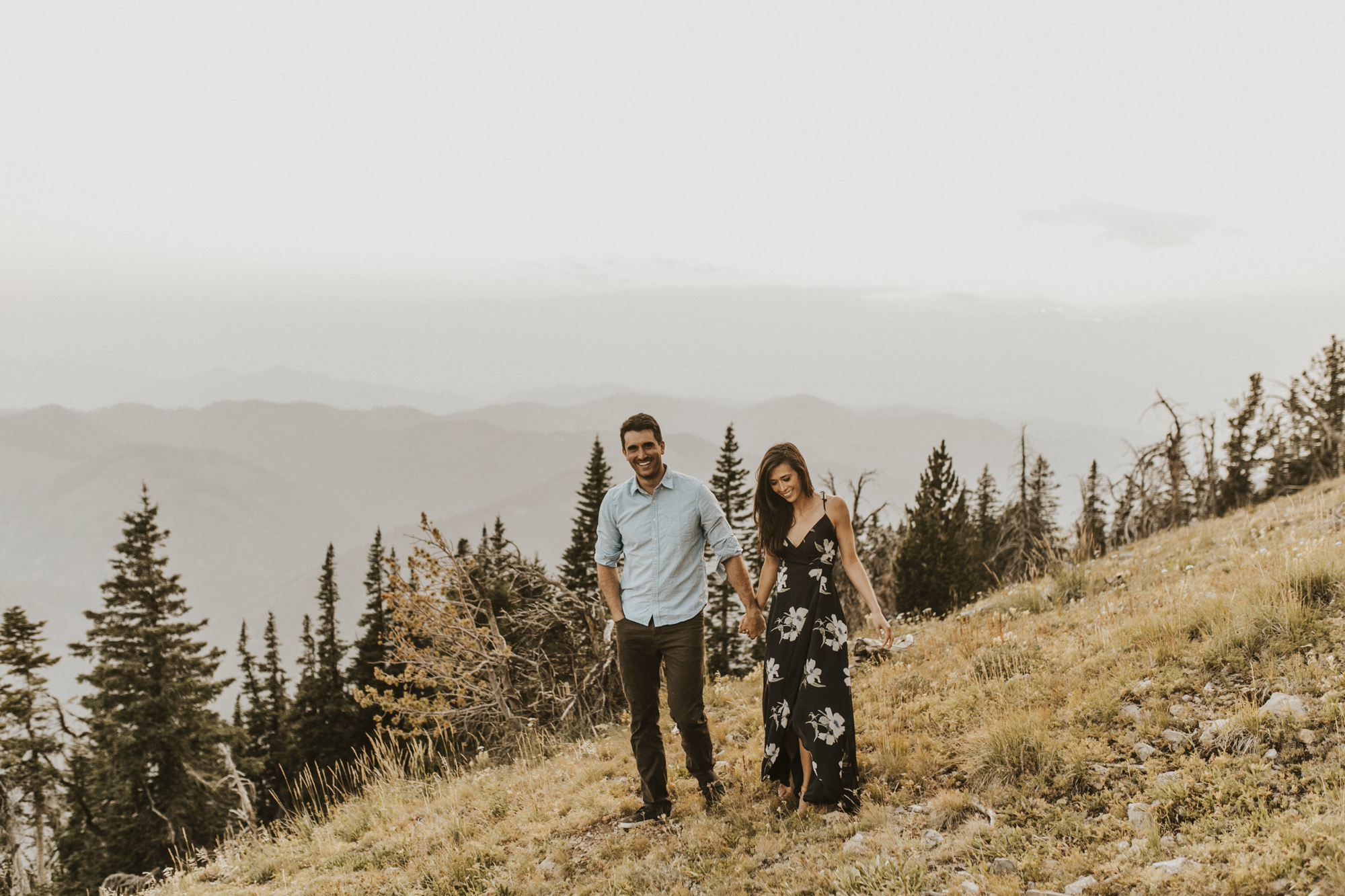 summer mountain engagement photos