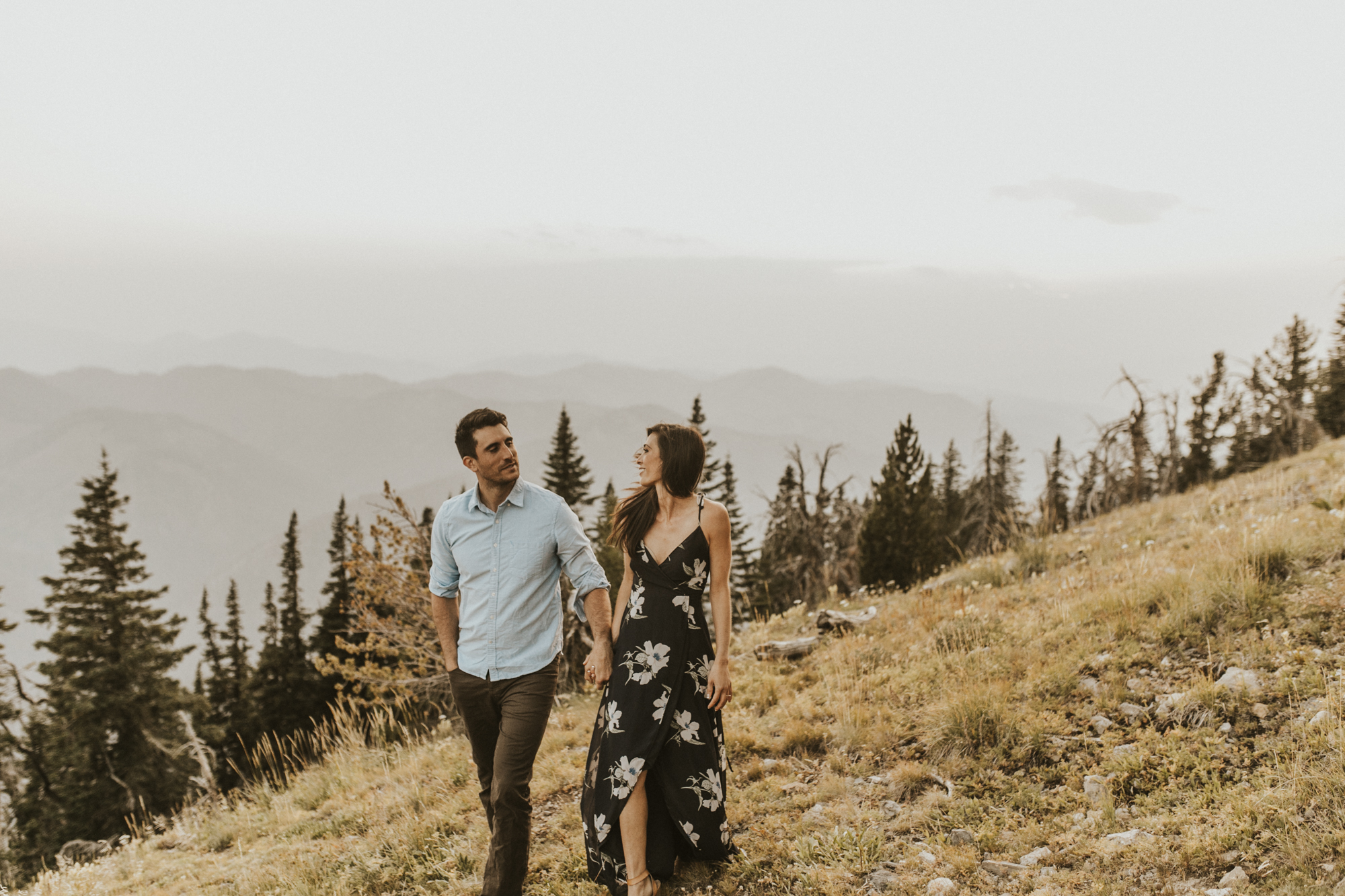 summer mountain engagement photos