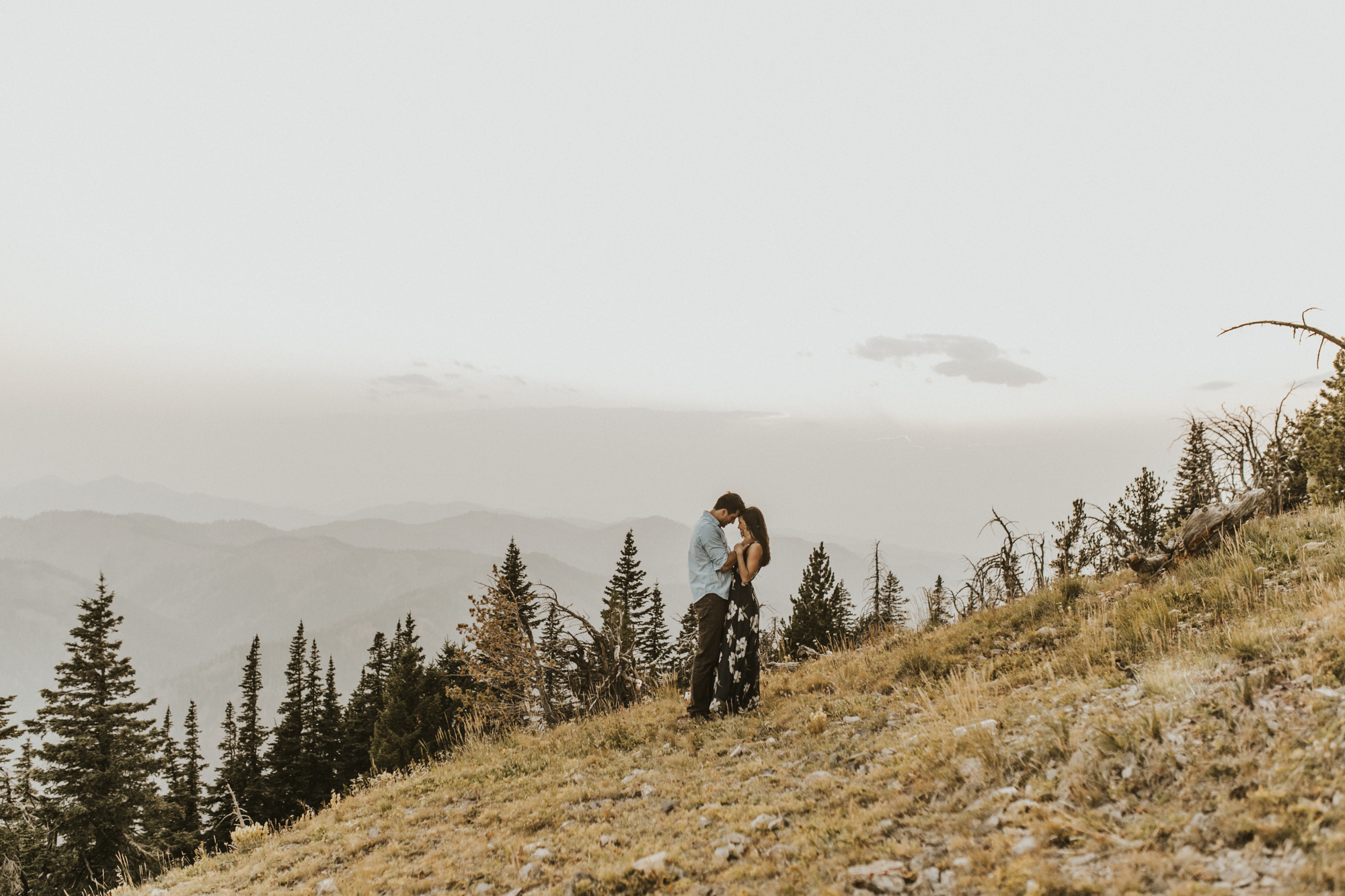 summer mountain engagement photos