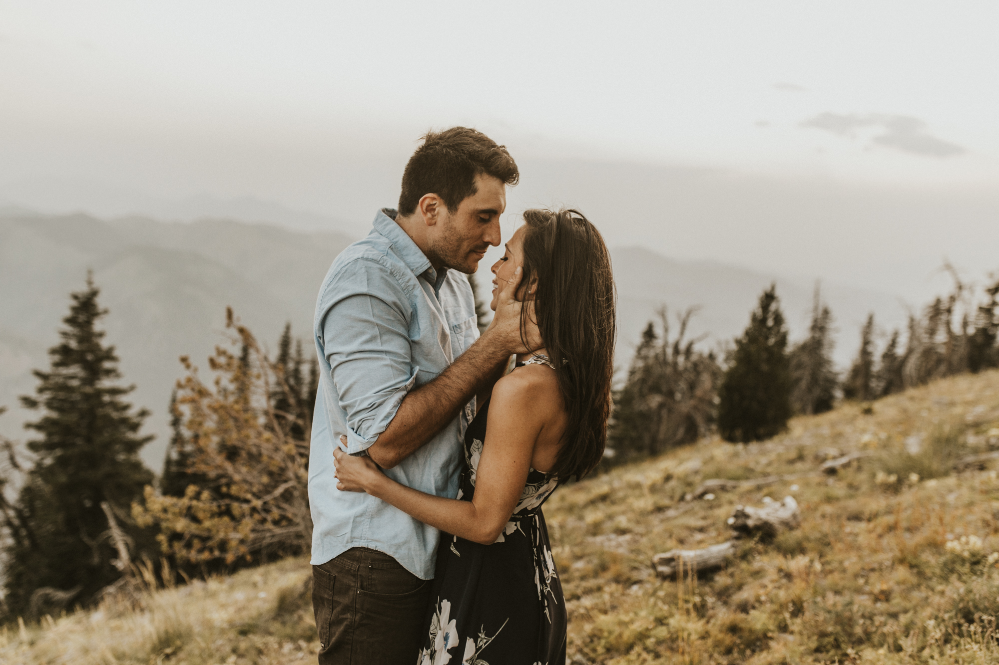 summer mountain engagement photos