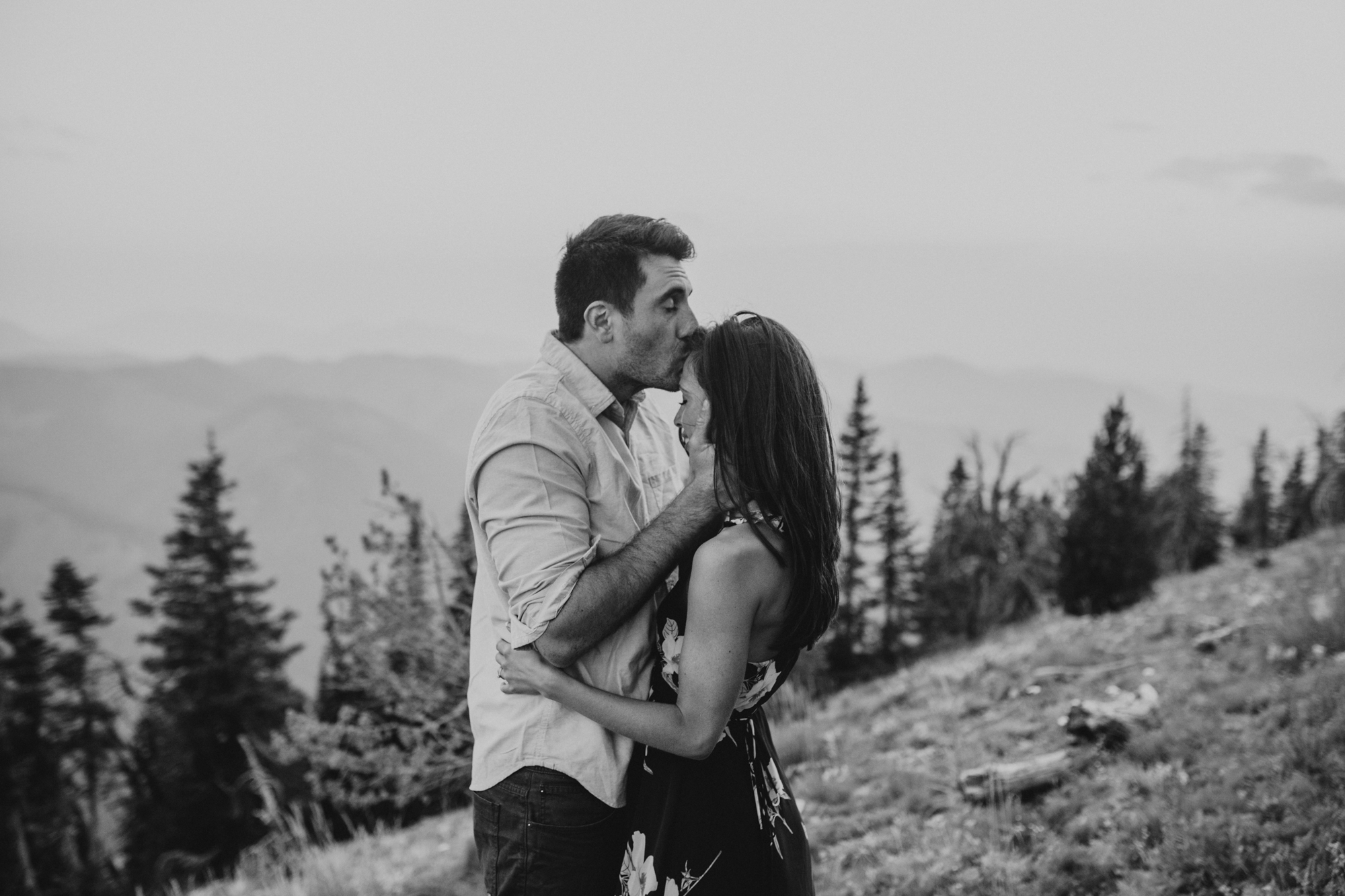 summer mountain engagement photos