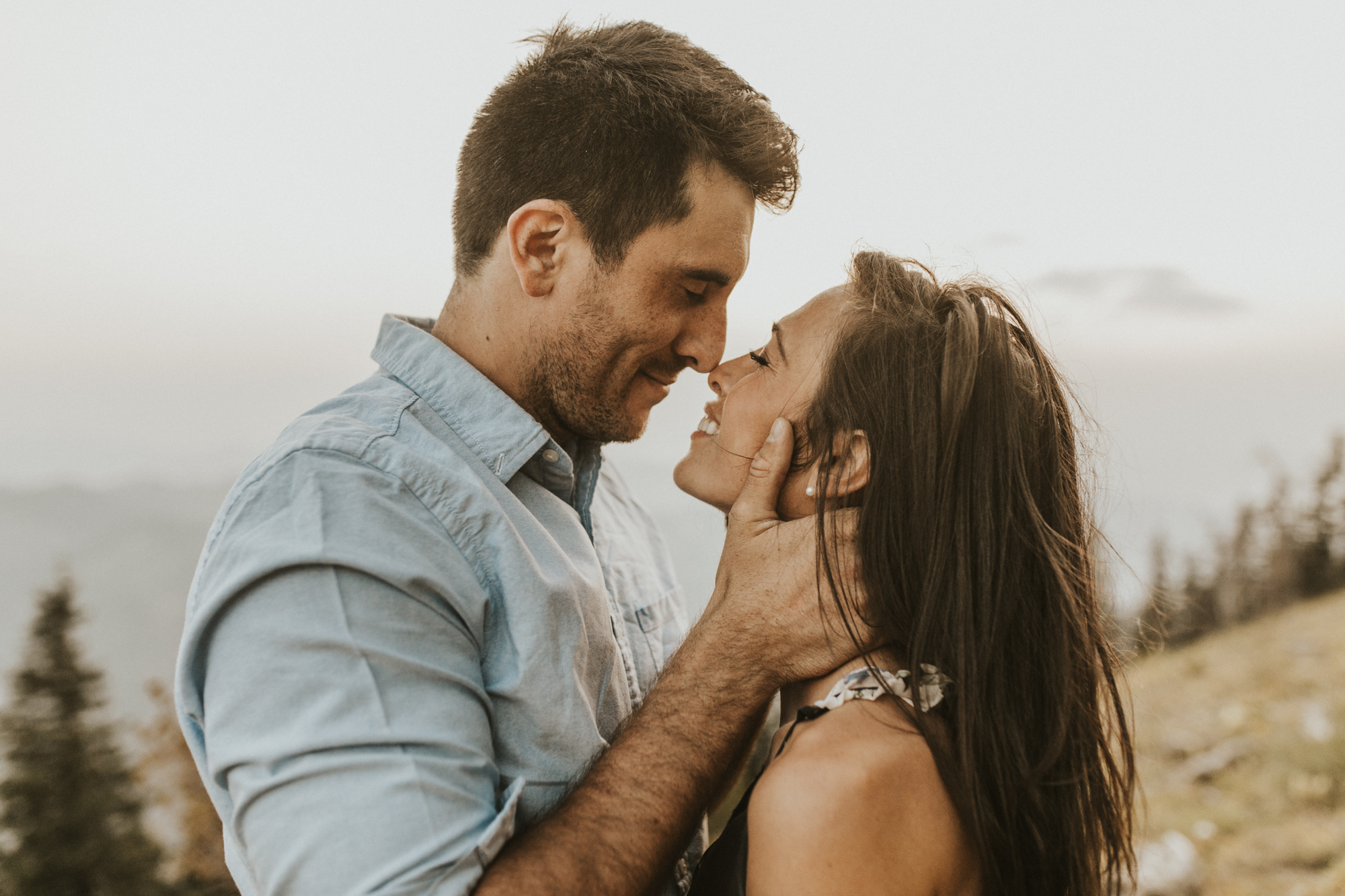summer mountain engagement photos