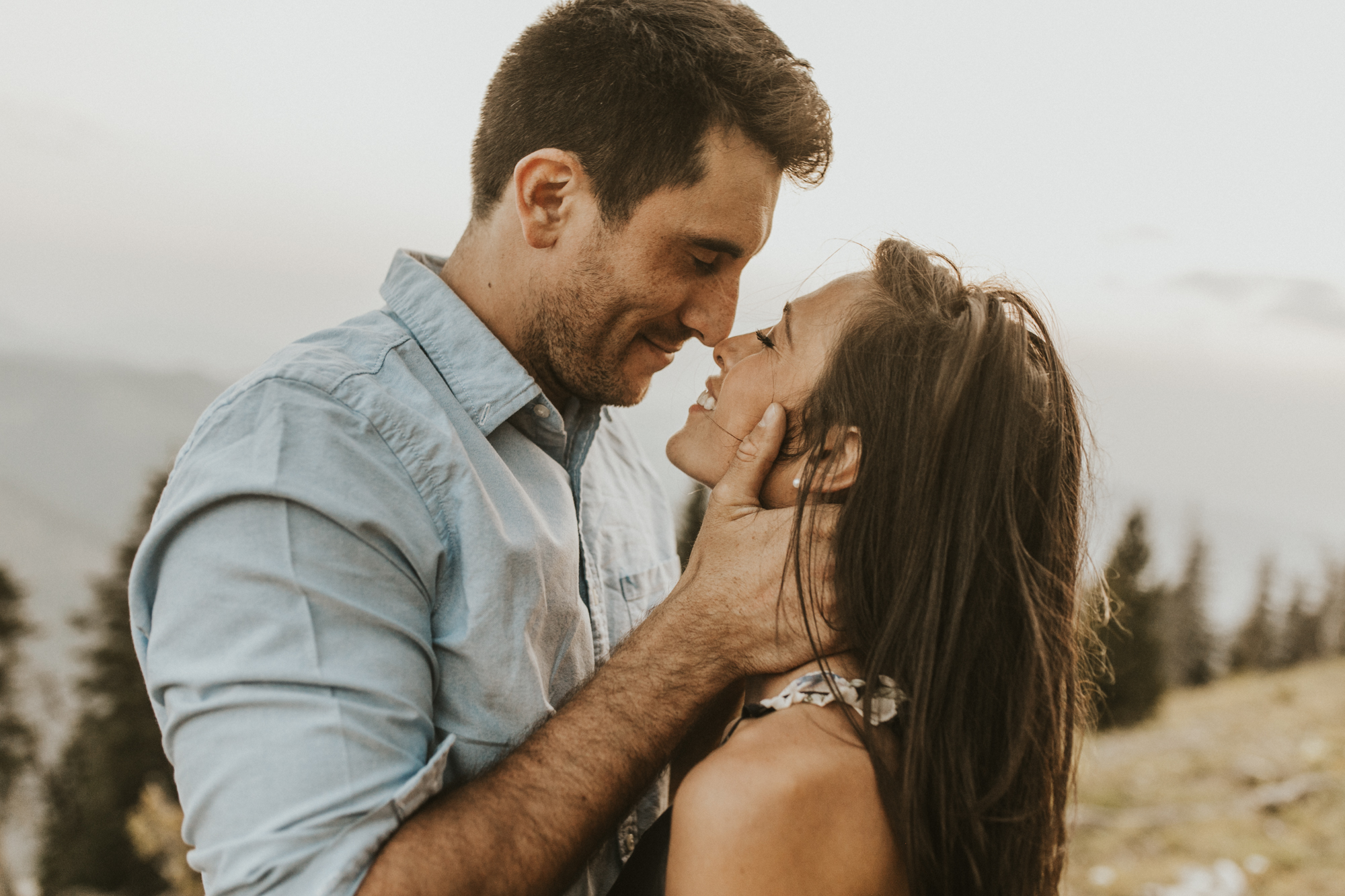 summer mountain engagement photos